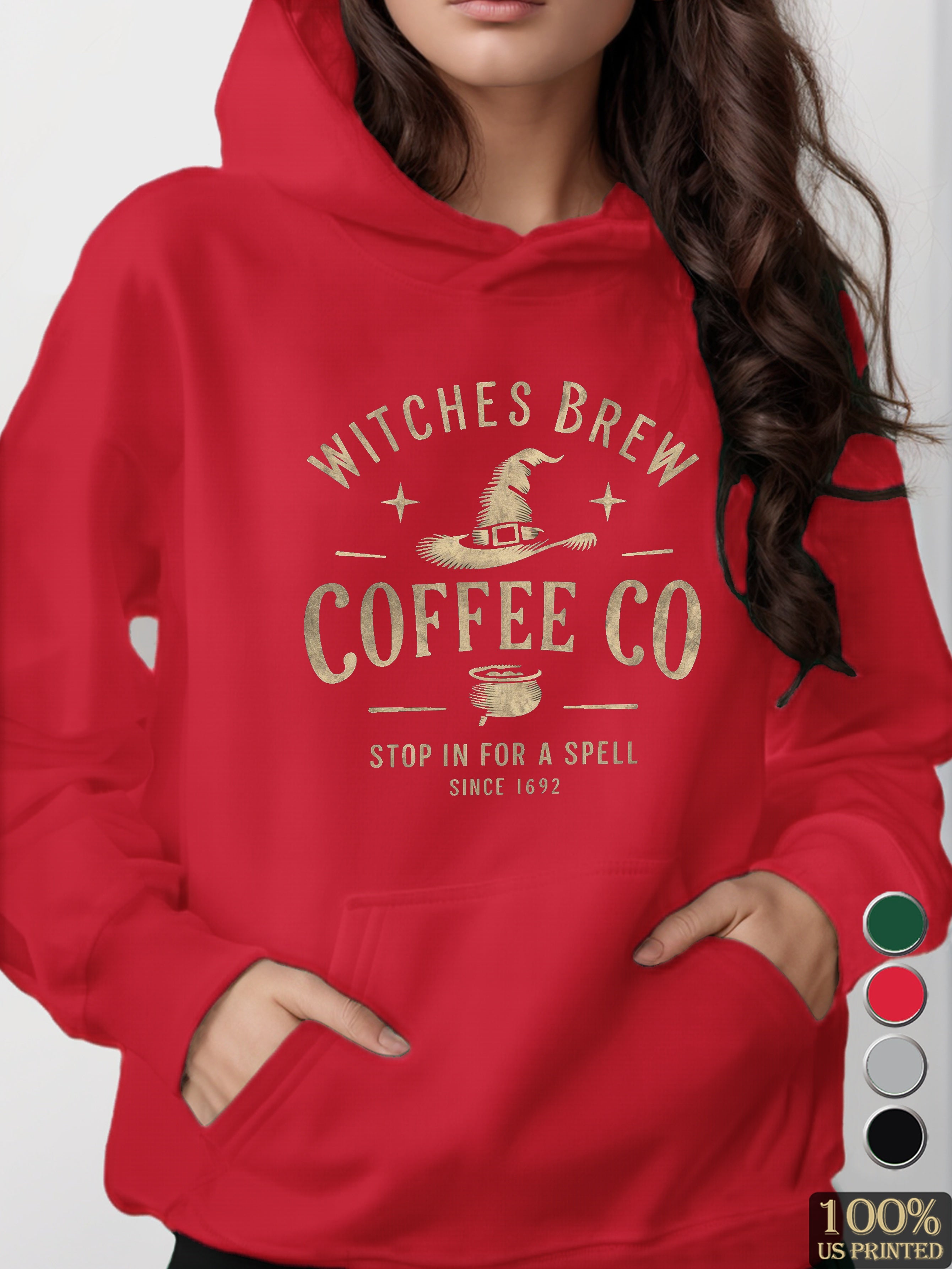 WITCHES BREW coffee shop women's hooded sweatshirt