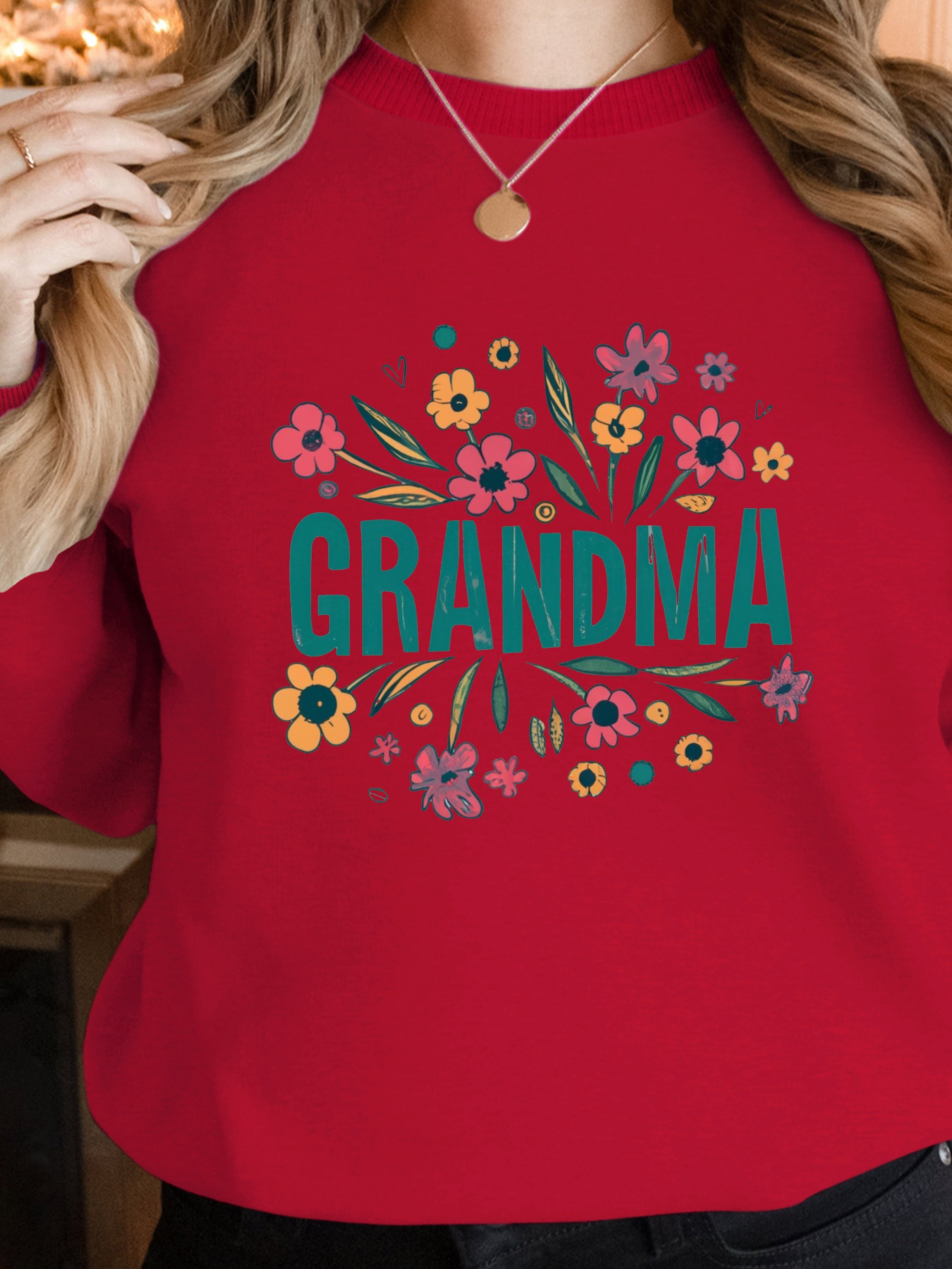 grandma t shirt wildflowers women's sweatshirts