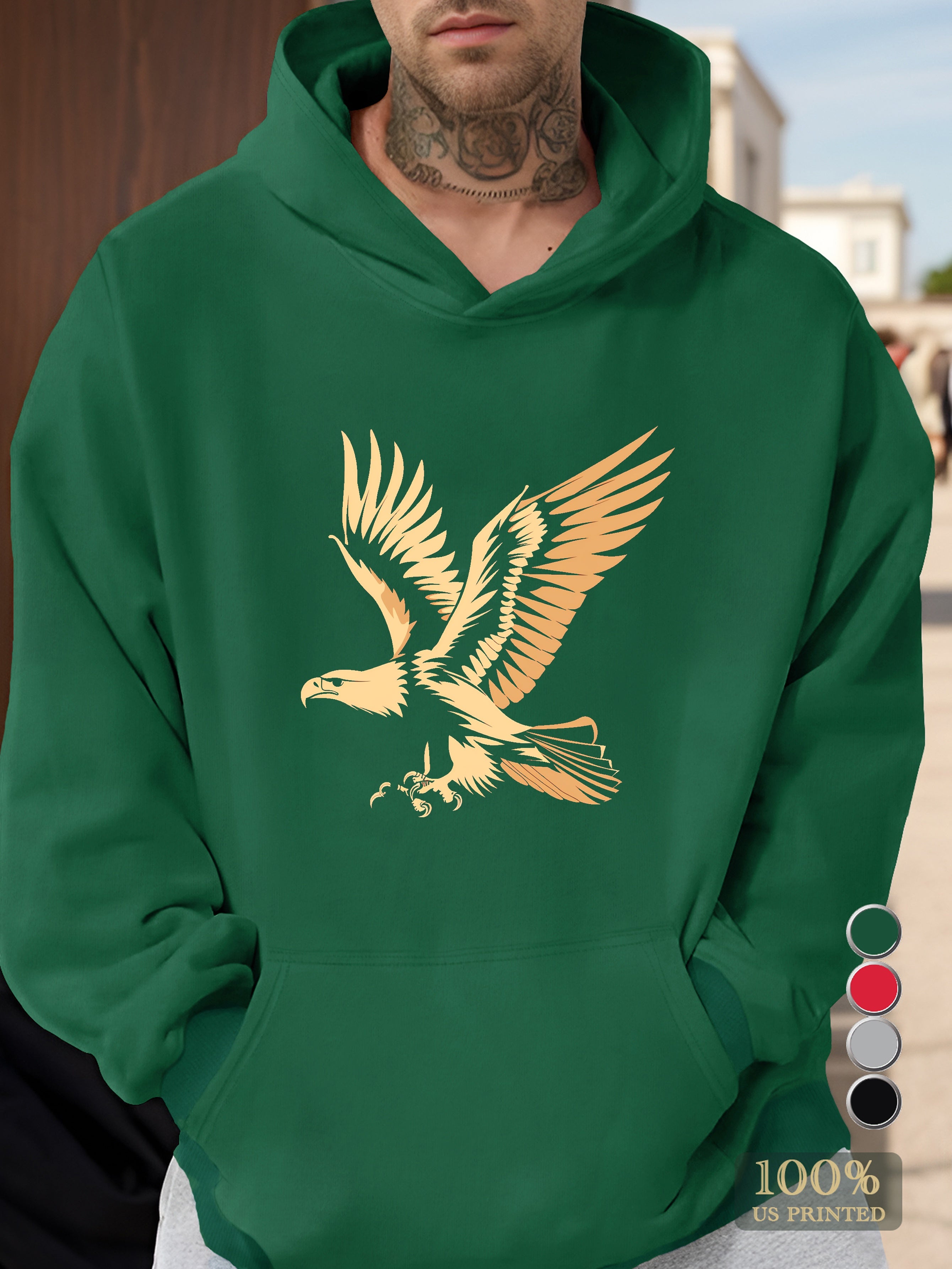 An emblem of American freedom Men's hooded sweatshirt