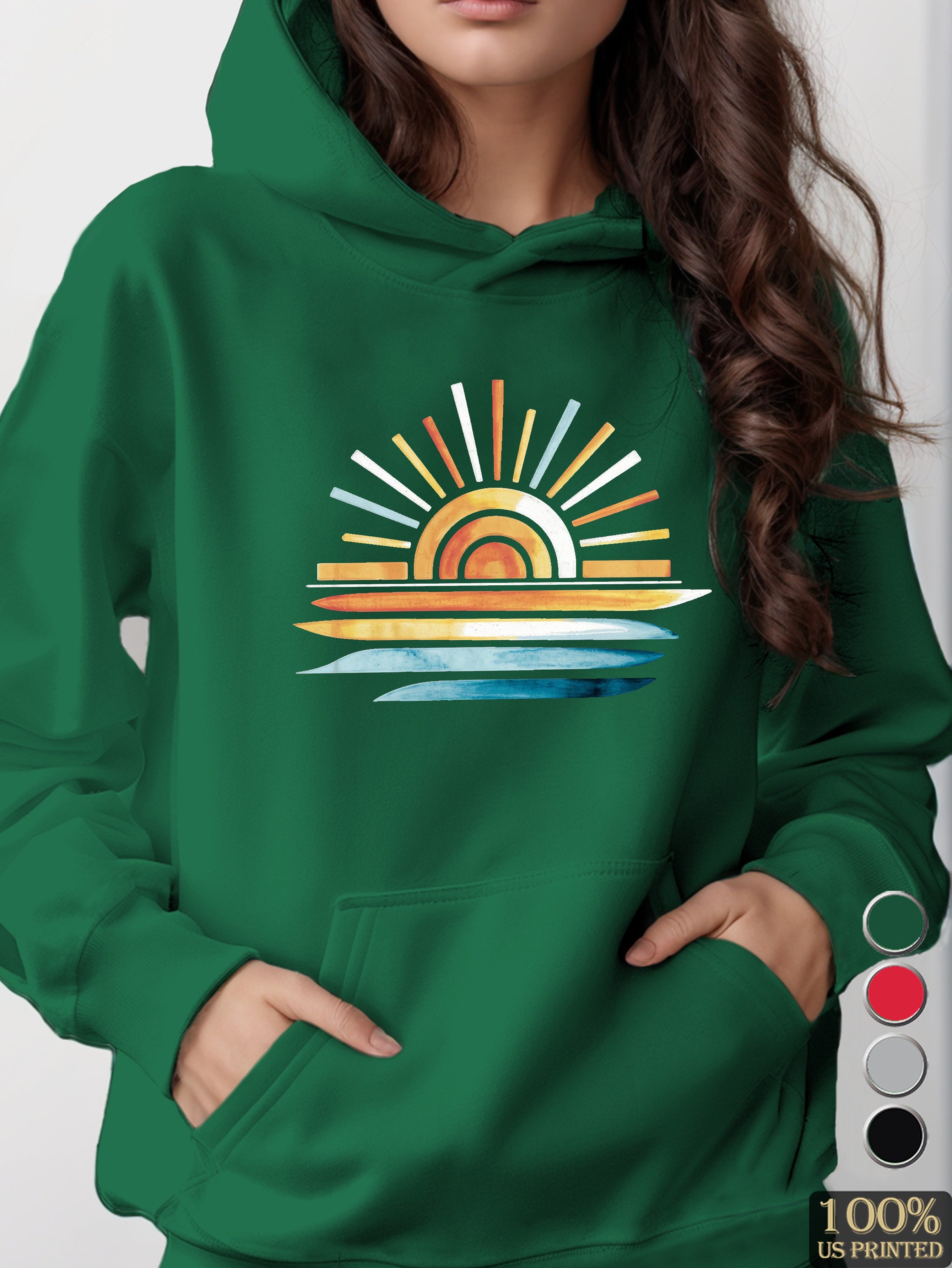 sunset on water women's hooded sweatshirt