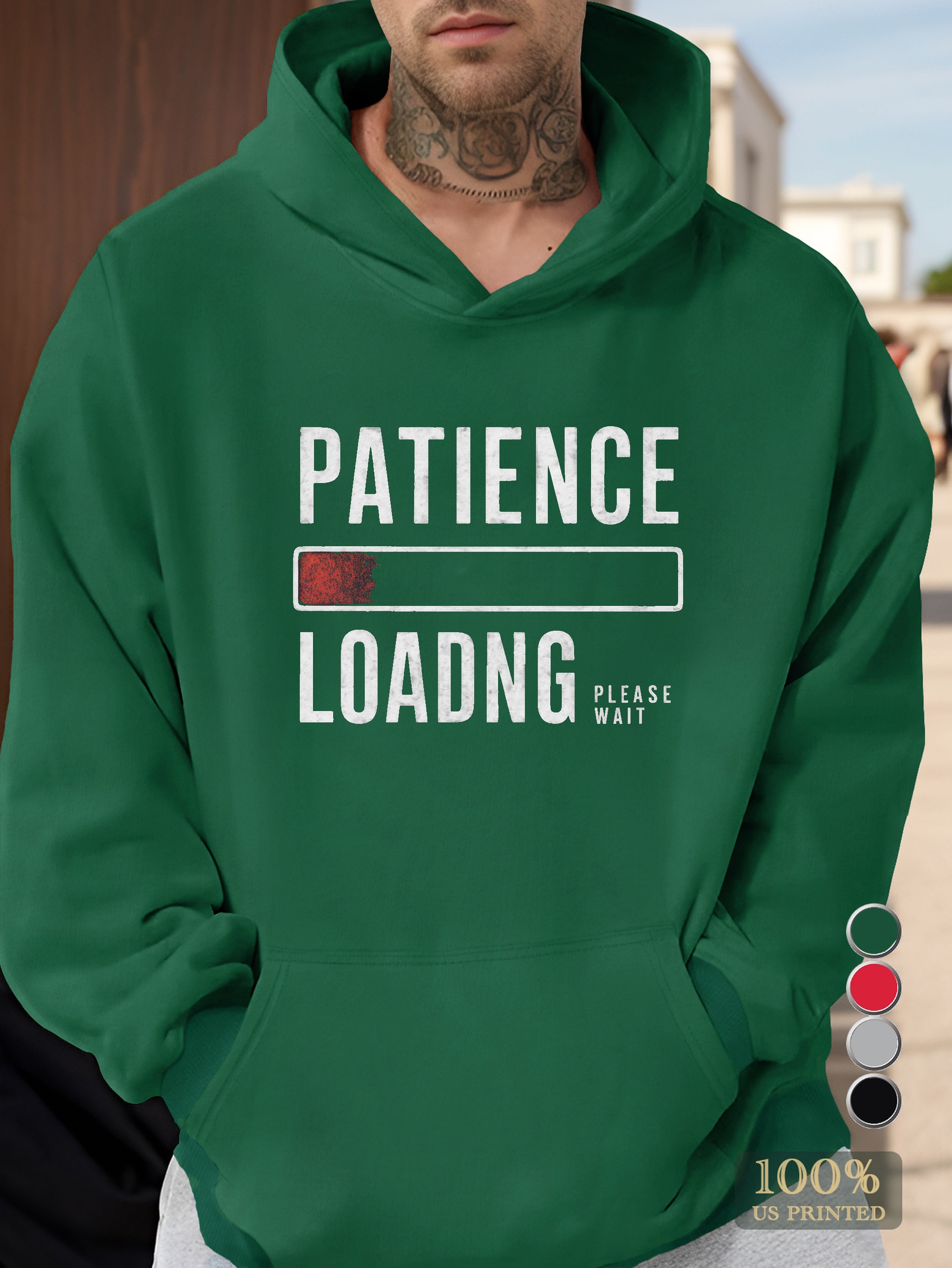 Patience Loading Progress Men's hooded sweatshirt