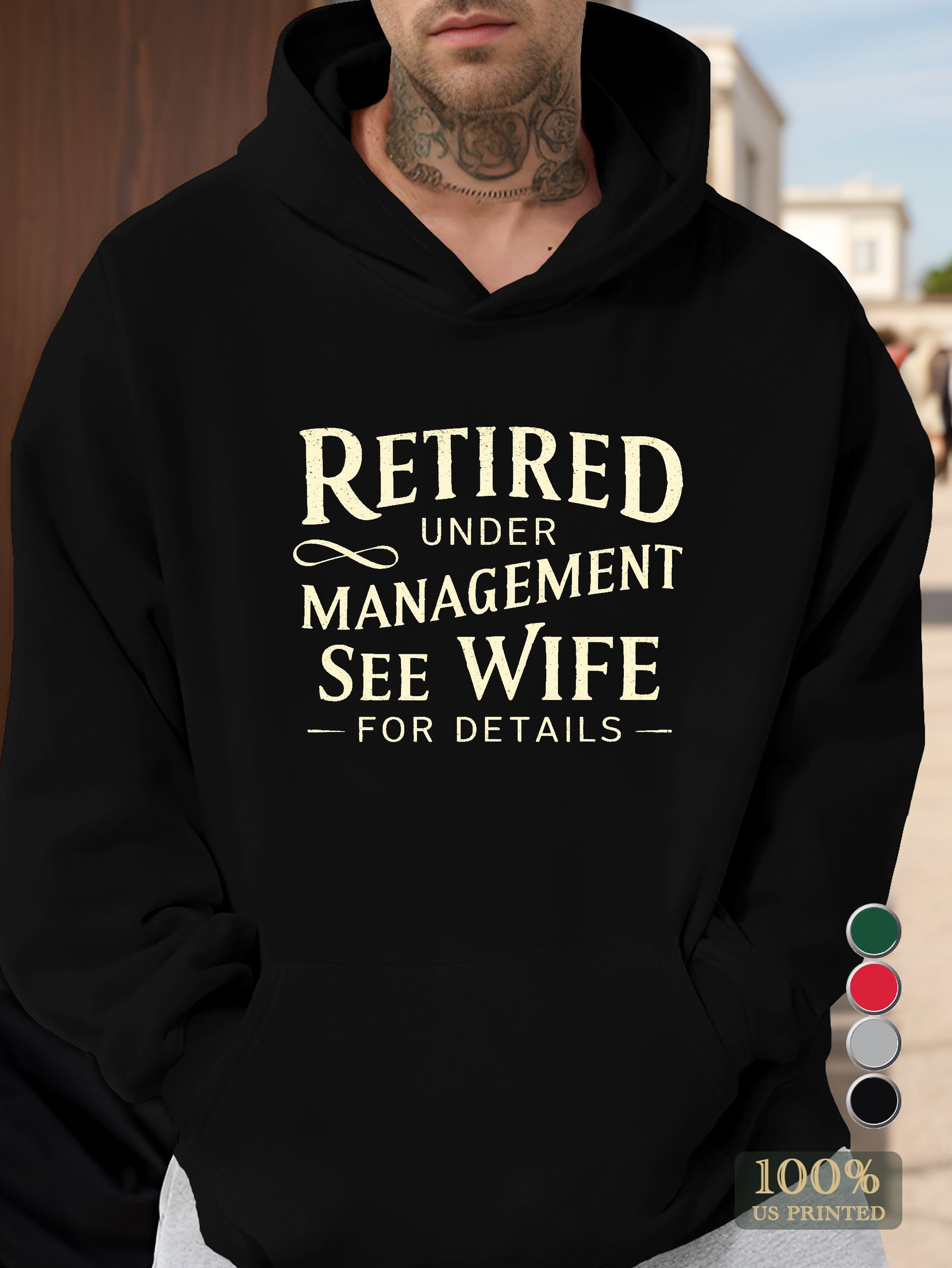 Retired Under New Management Men's hooded sweatshirt