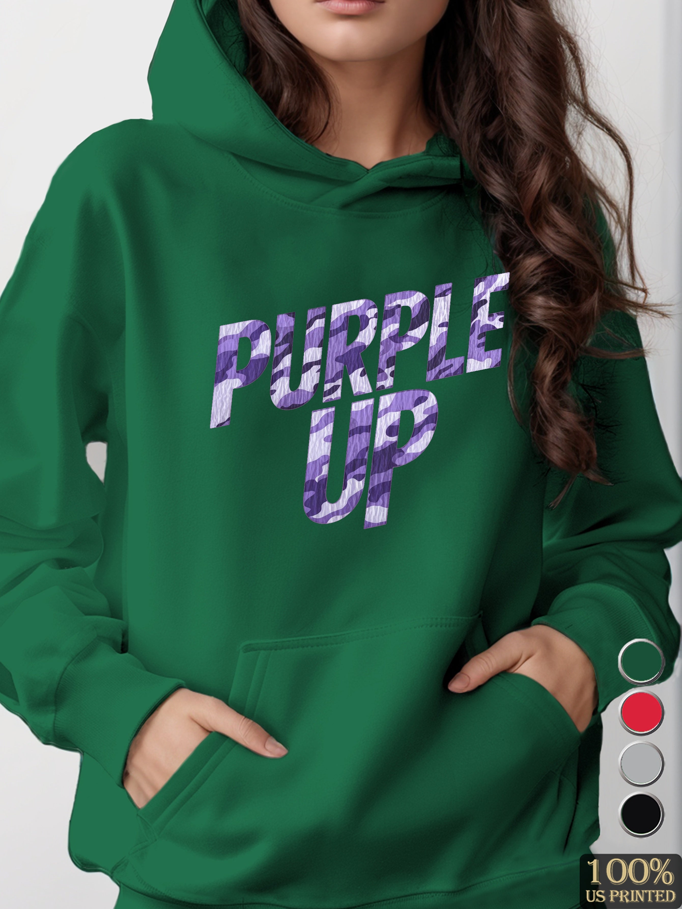 Purple Up women's hooded sweatshirt