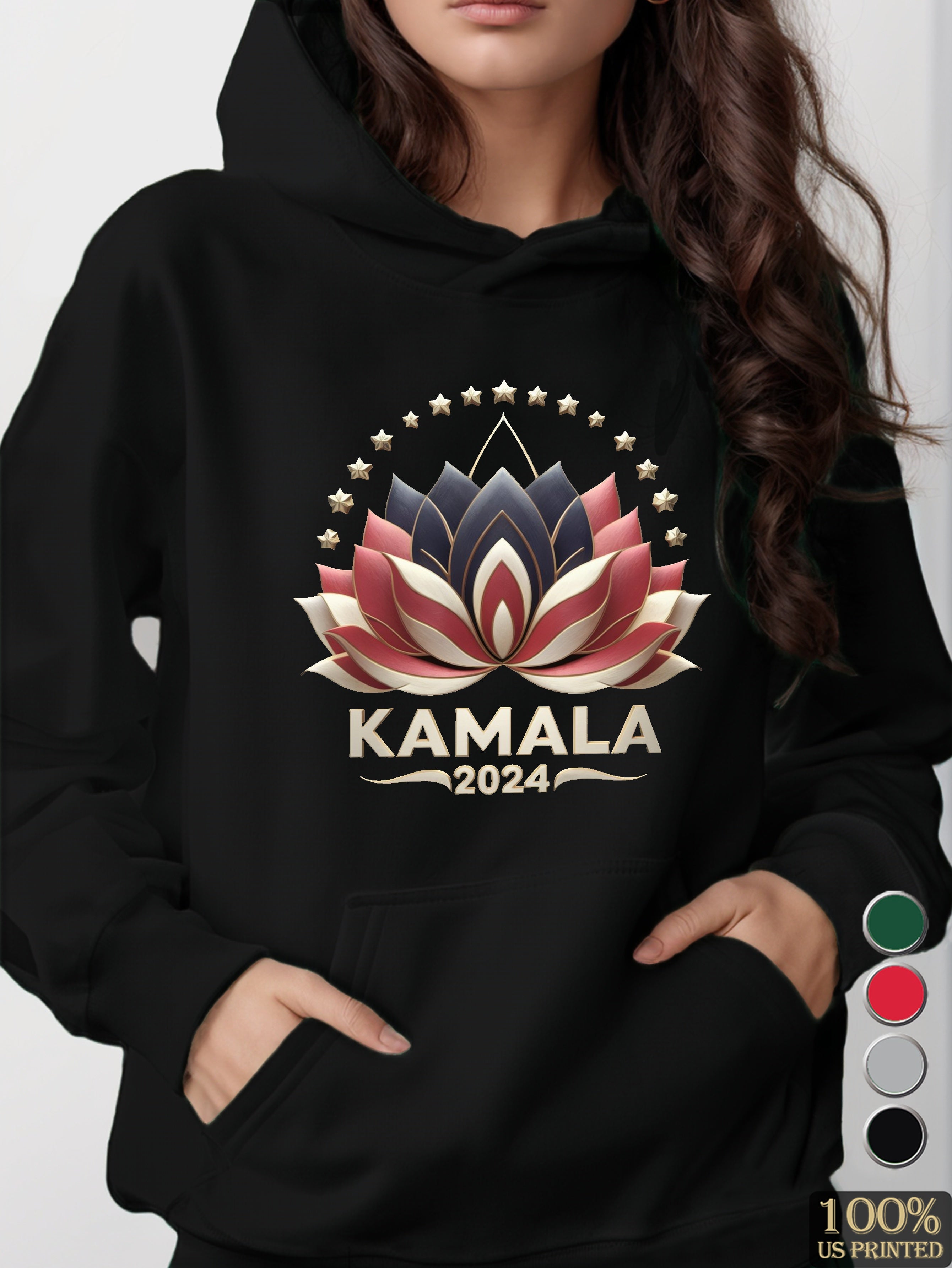 Kamala Harris 2024 lotus women's hooded sweatshirt