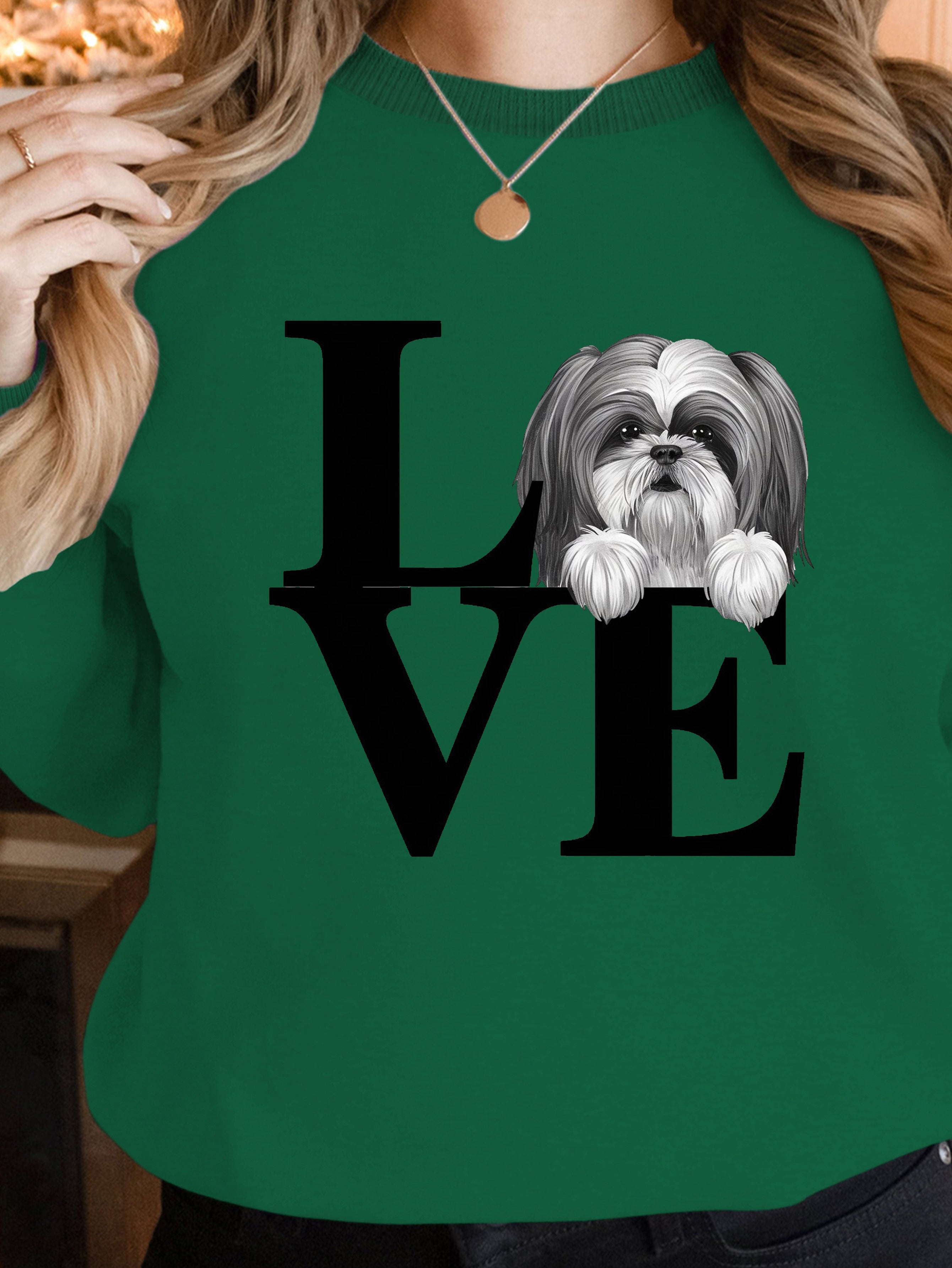 Shih Tzu LOVE illustration women's sweatshirts