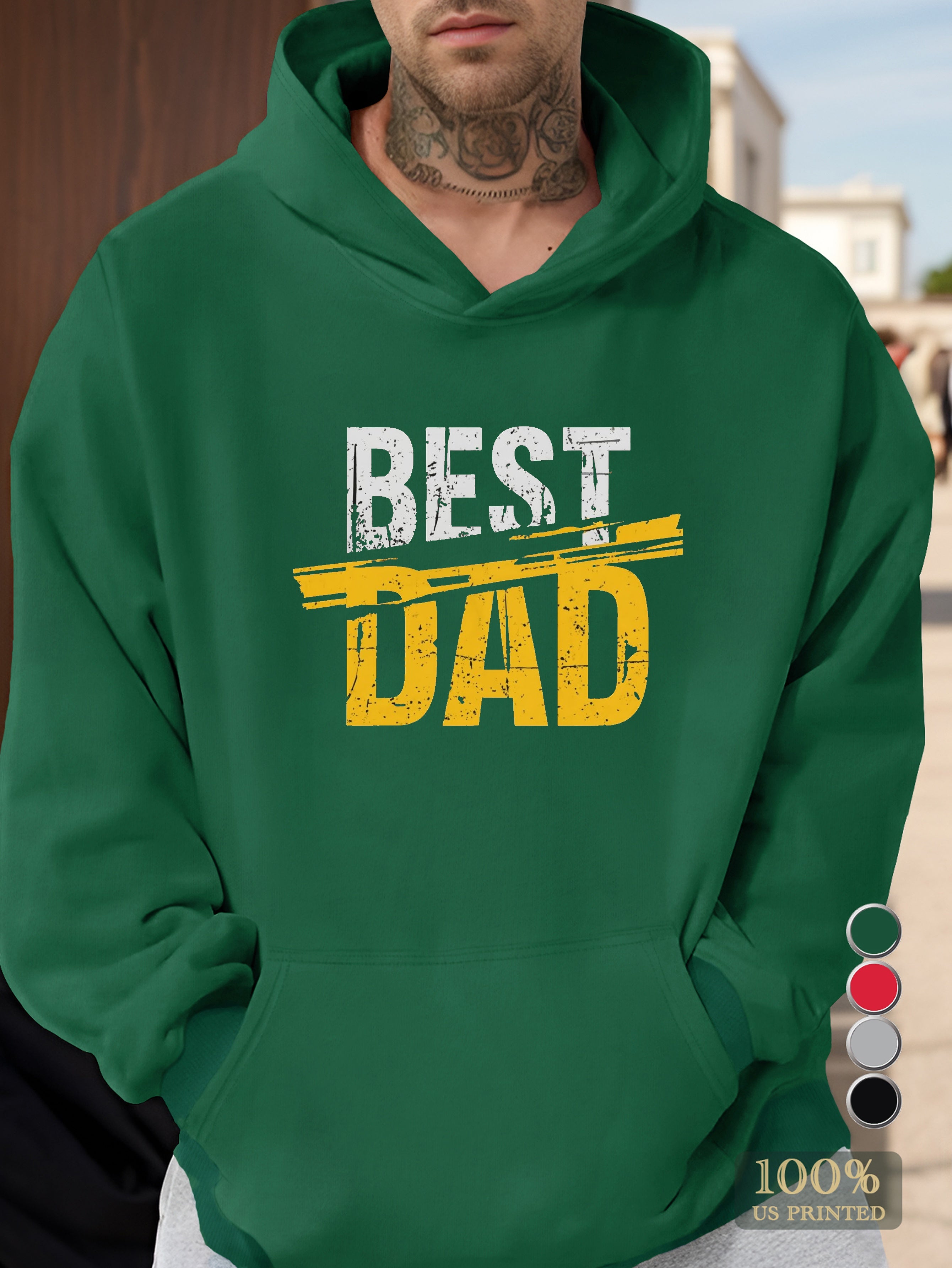 Best dad typography Men's hooded sweatshirt