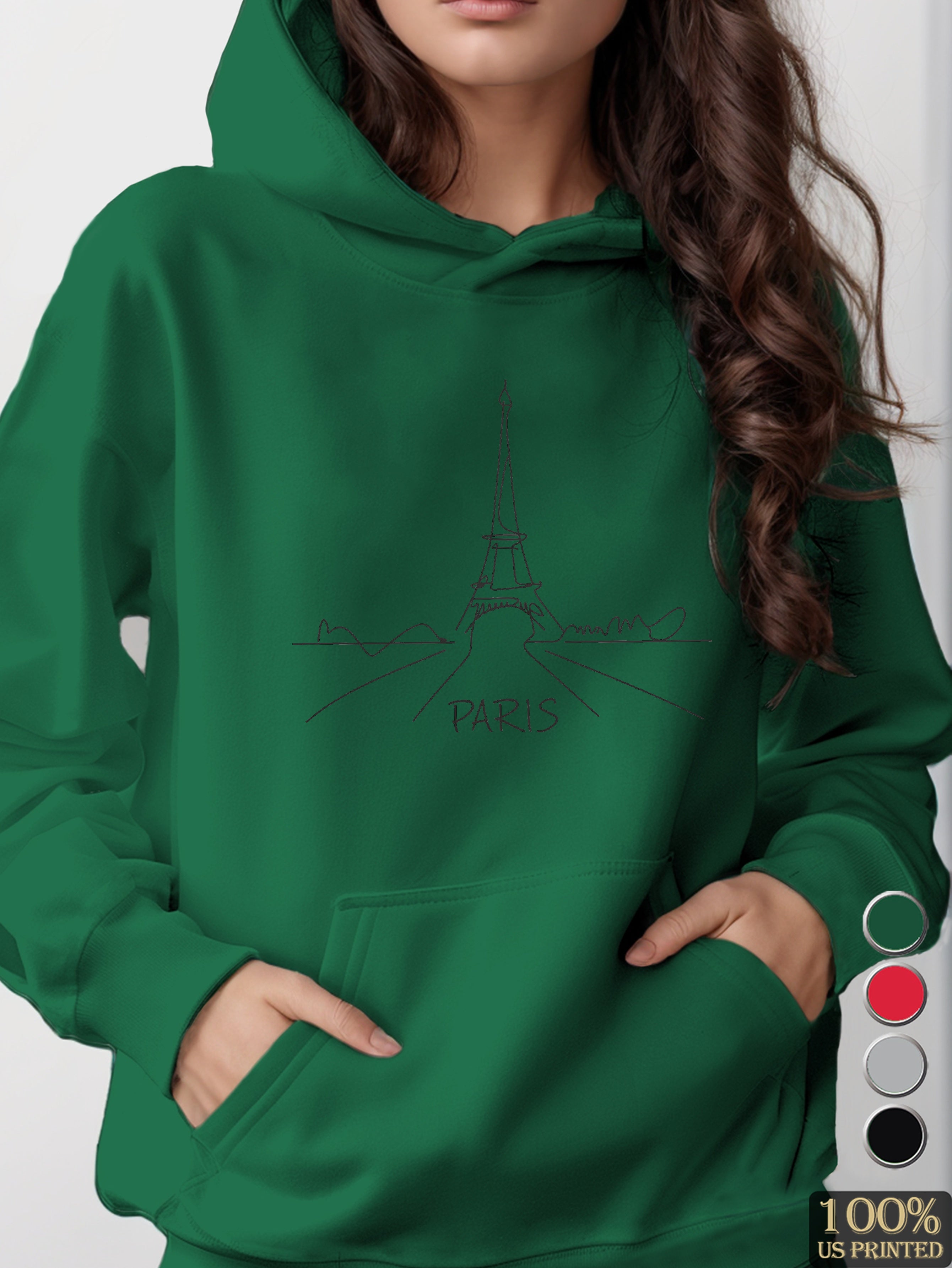 Minimalistic Paris Line Art women's hooded sweatshirt