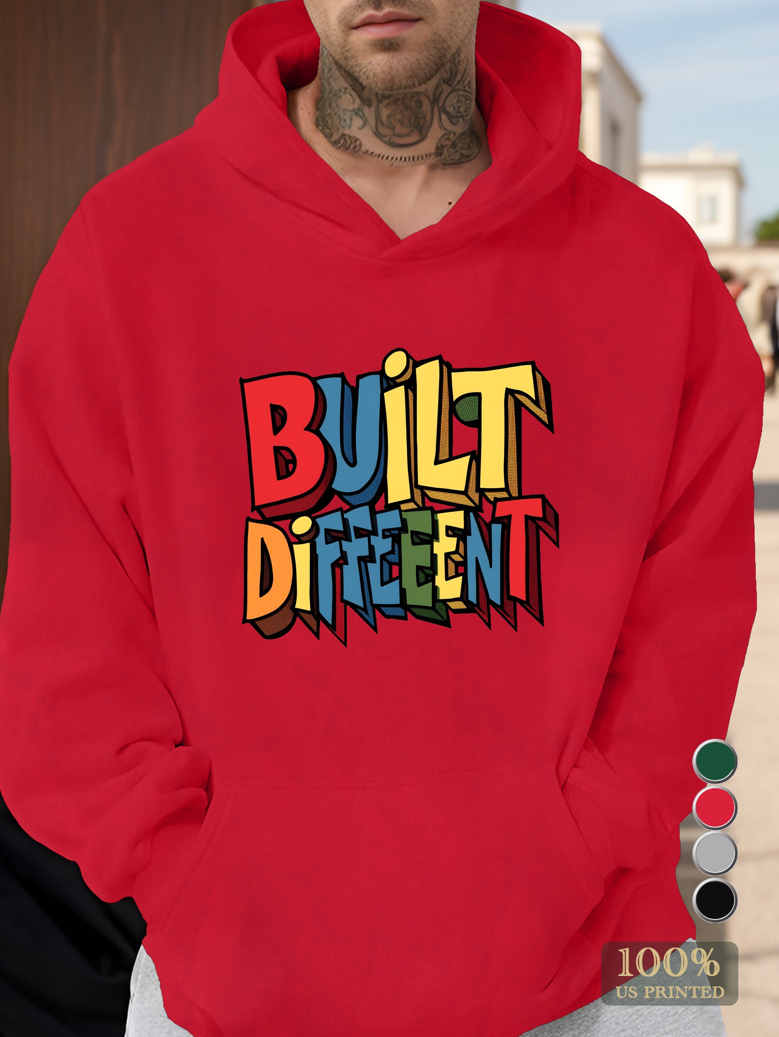 BUILT DIFFERENT Men's hooded sweatshirt