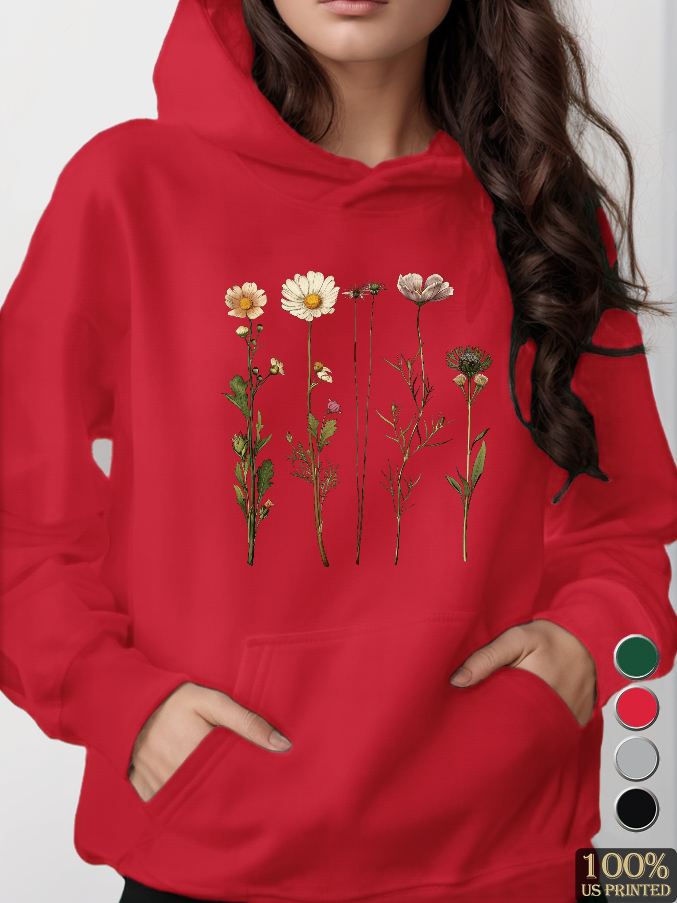 Vintage Botanical Illustrations women's hooded sweatshirt