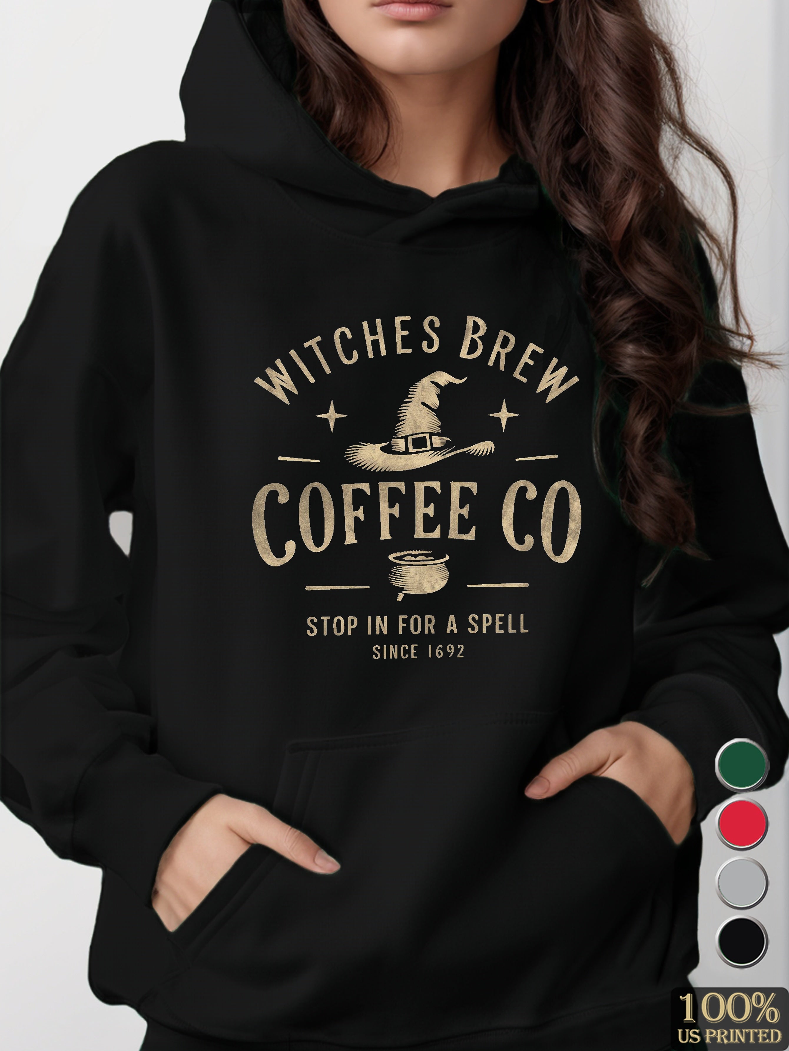 WITCHES BREW coffee shop women's hooded sweatshirt