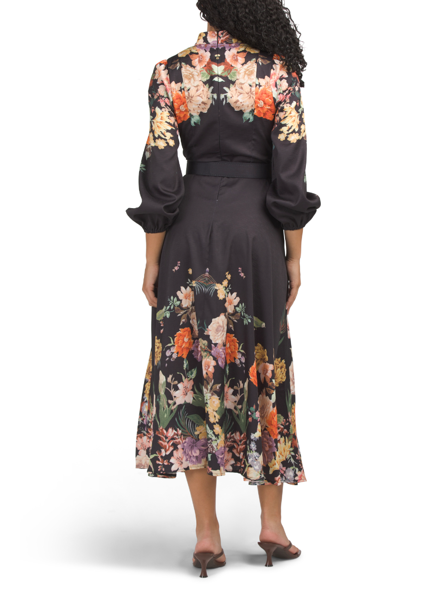 Printed Button Dress