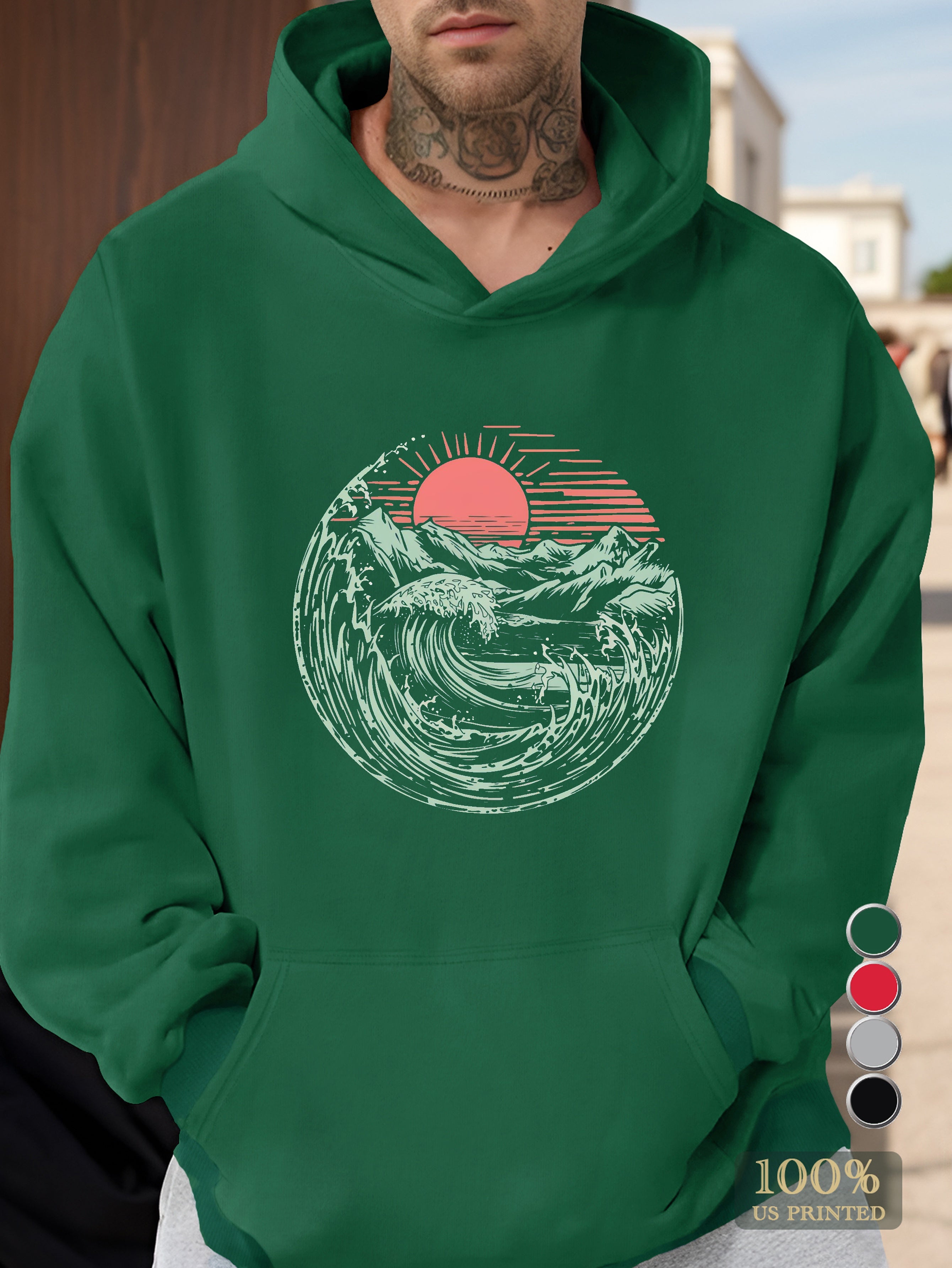 Sun Waves Men's hooded sweatshirt