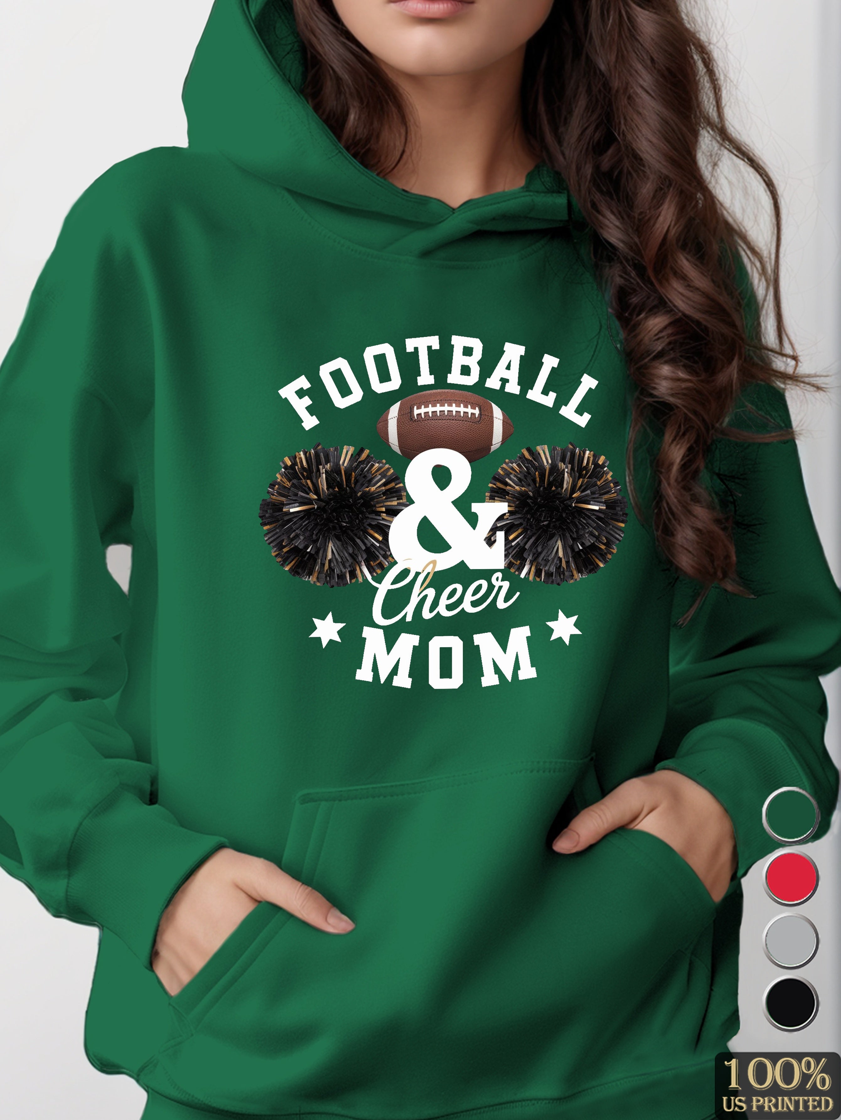 FOOTBALL cheer MOM women's hooded sweatshirt