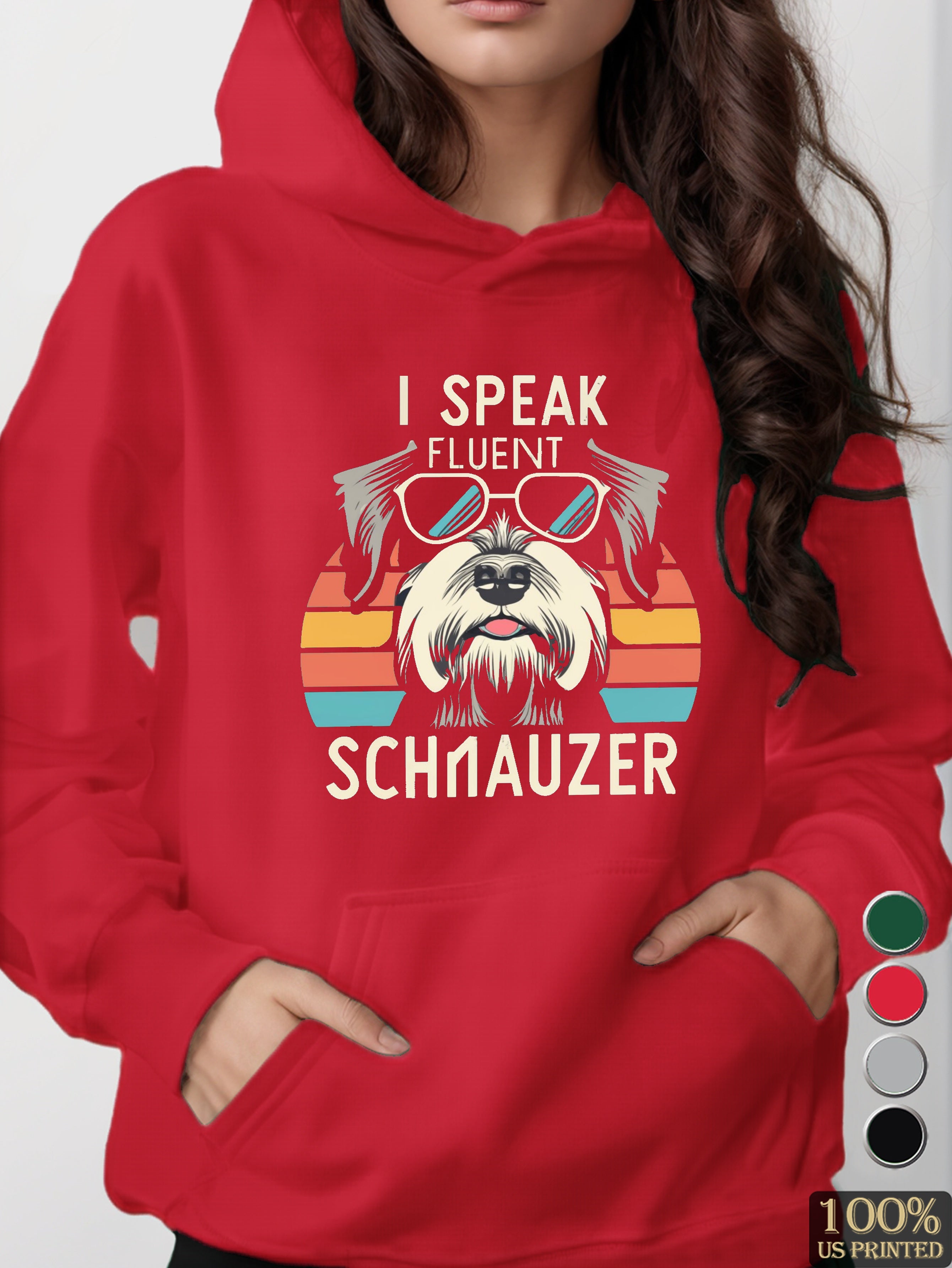 Fluent Schnauzer Style women's hooded sweatshirt