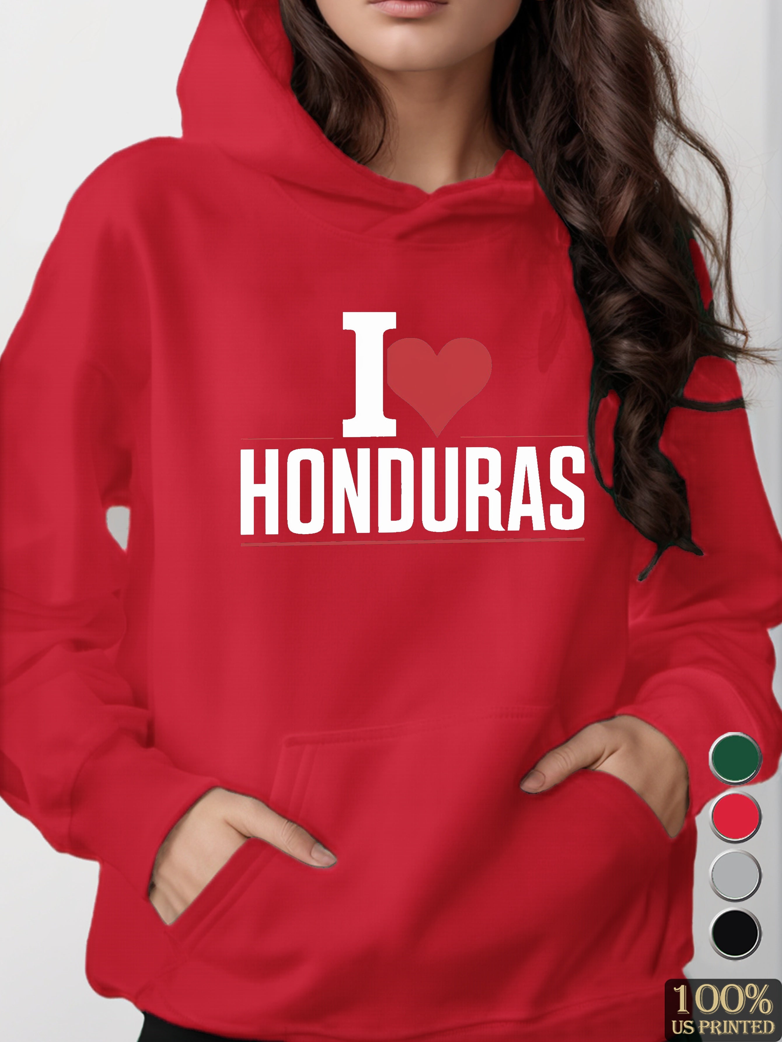 I heart HONDURAS women's hooded sweatshirt