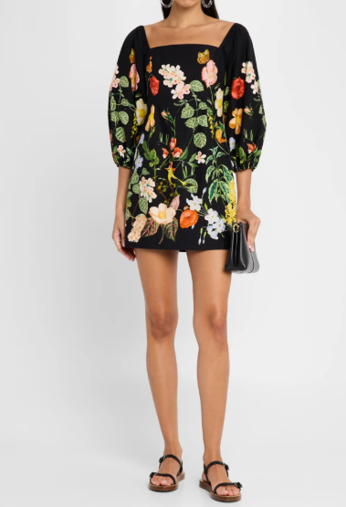Adoreee Spring Flower Printed Mini Dress