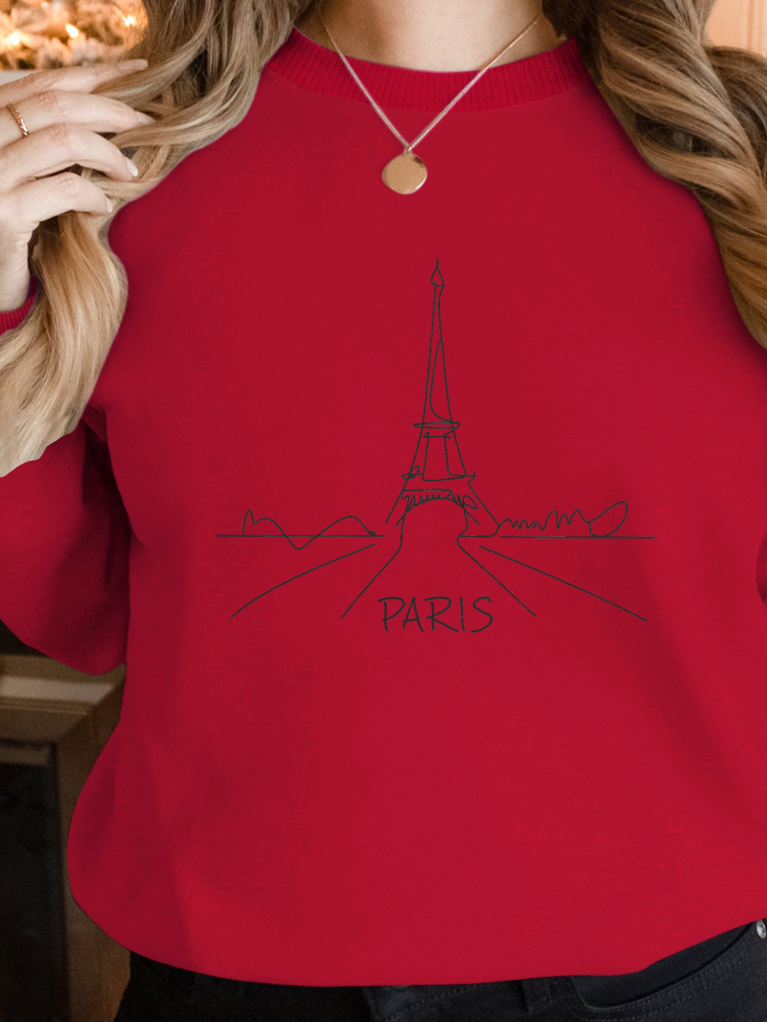 Minimalistic Paris Line Art women's sweatshirts