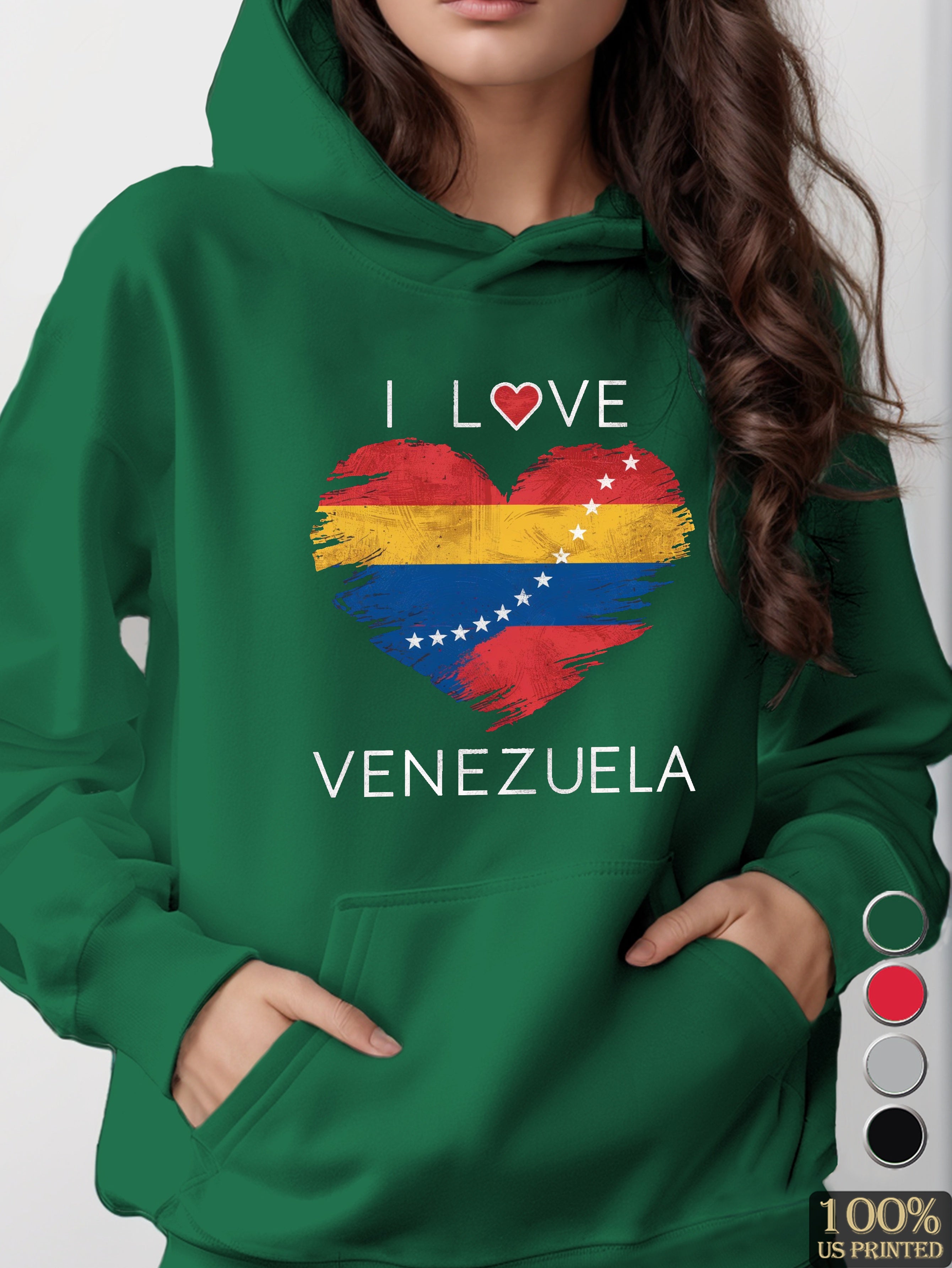 heart symbol for Venezuela women's hooded sweatshirt