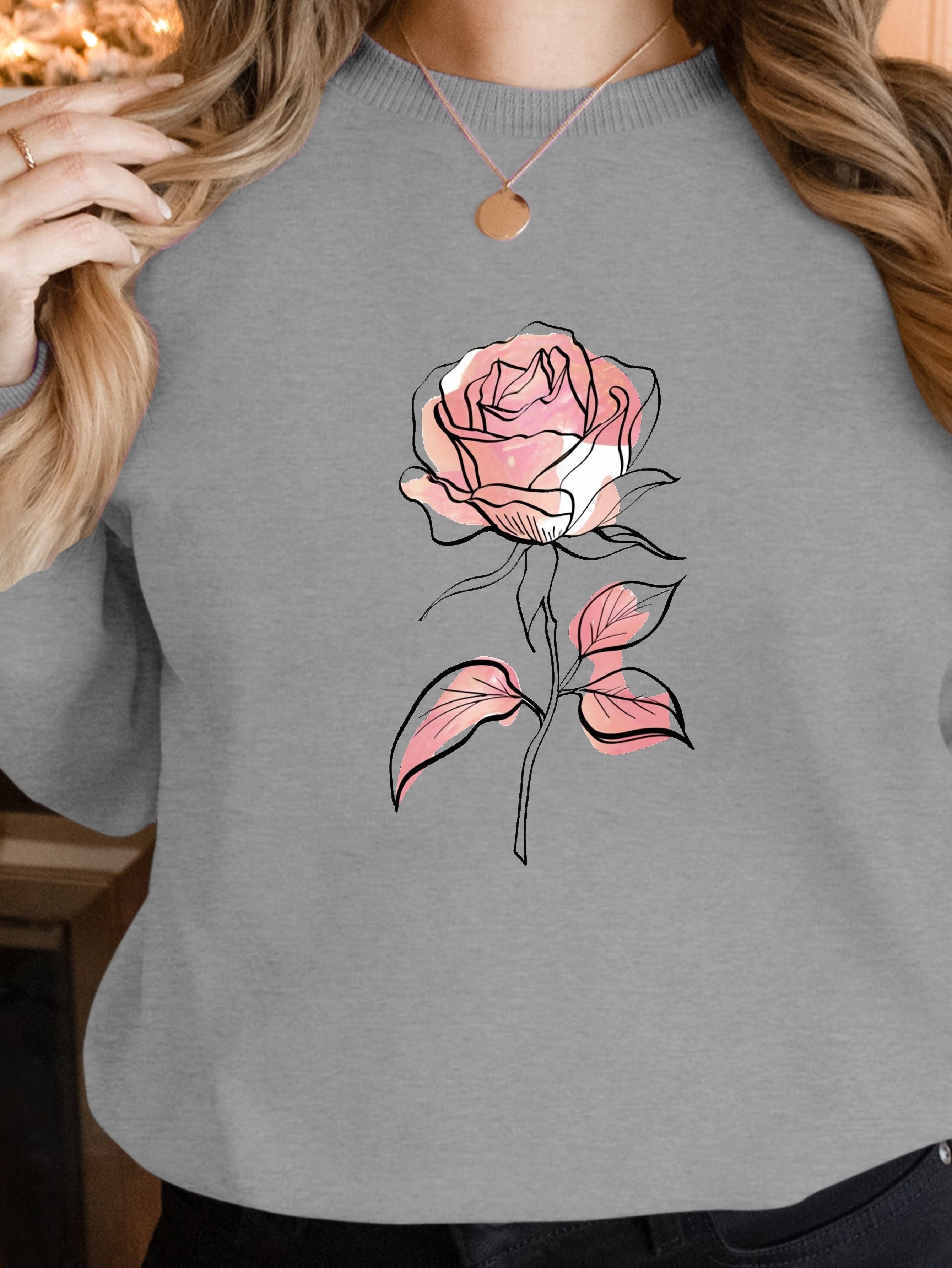 Minimalistic Rose women's sweatshirts