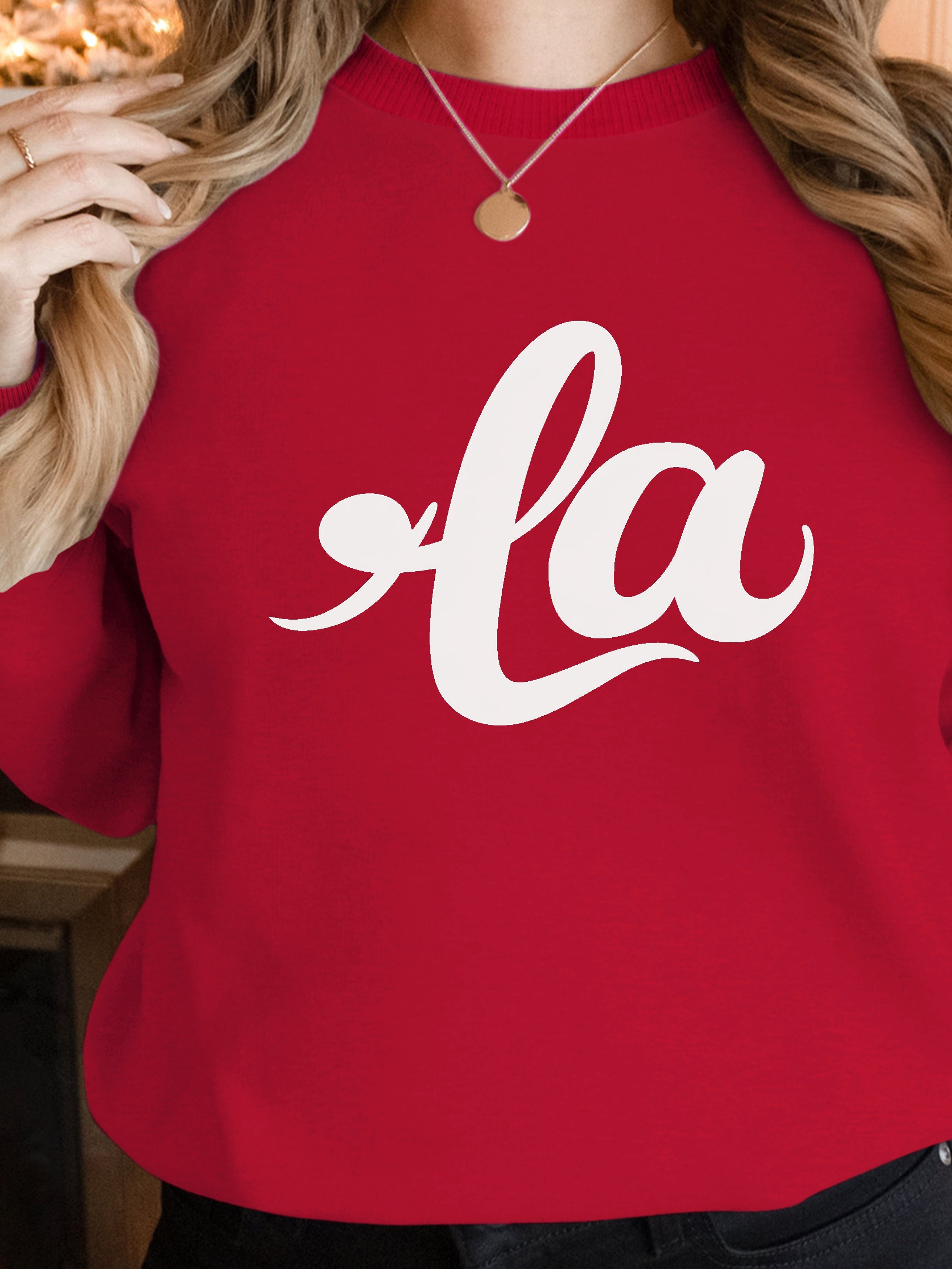 la in elegant cursive women's sweatshirts