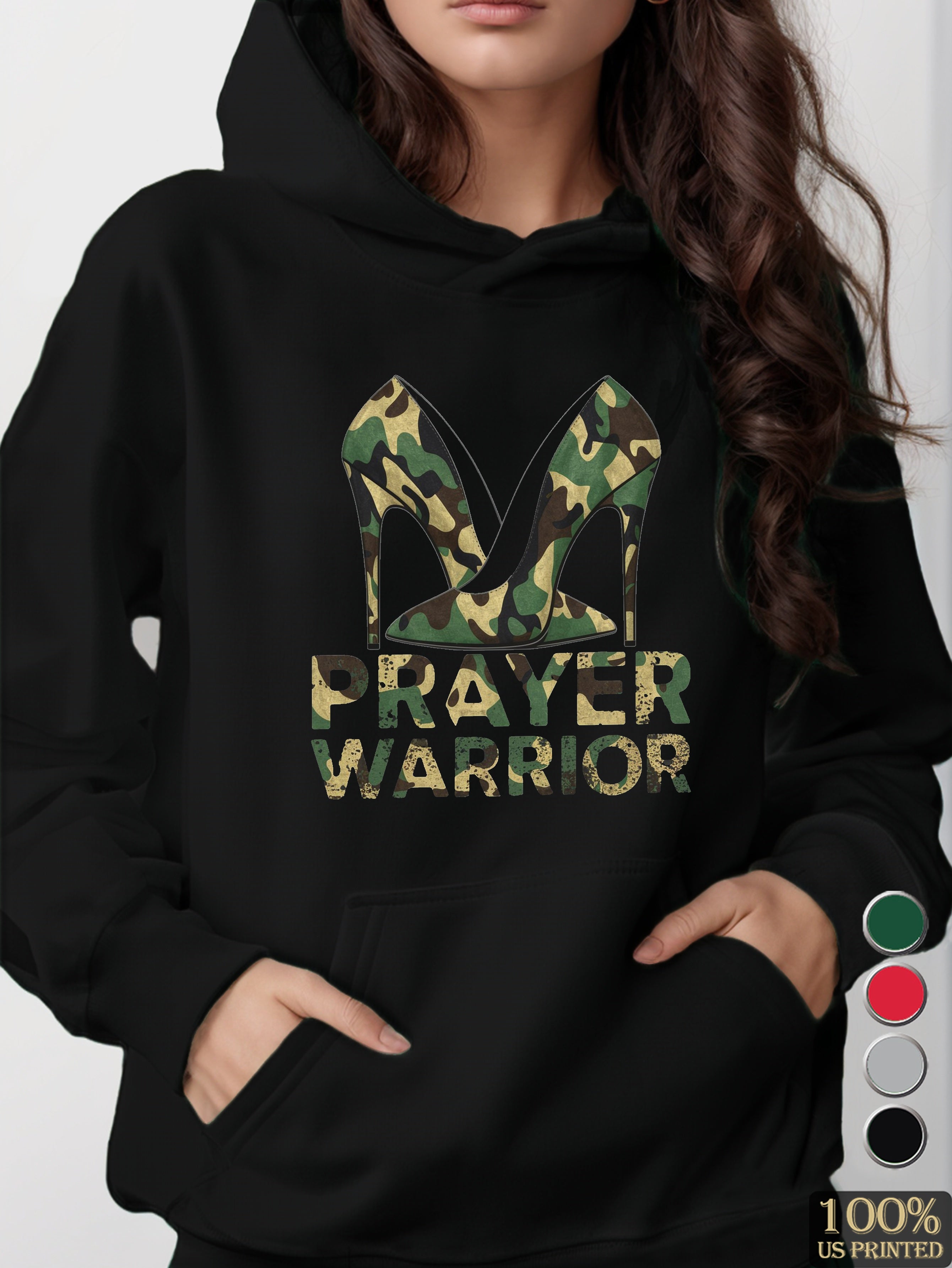 PRAYER WARRIOR high heeled shoes women's hooded sweatshirt