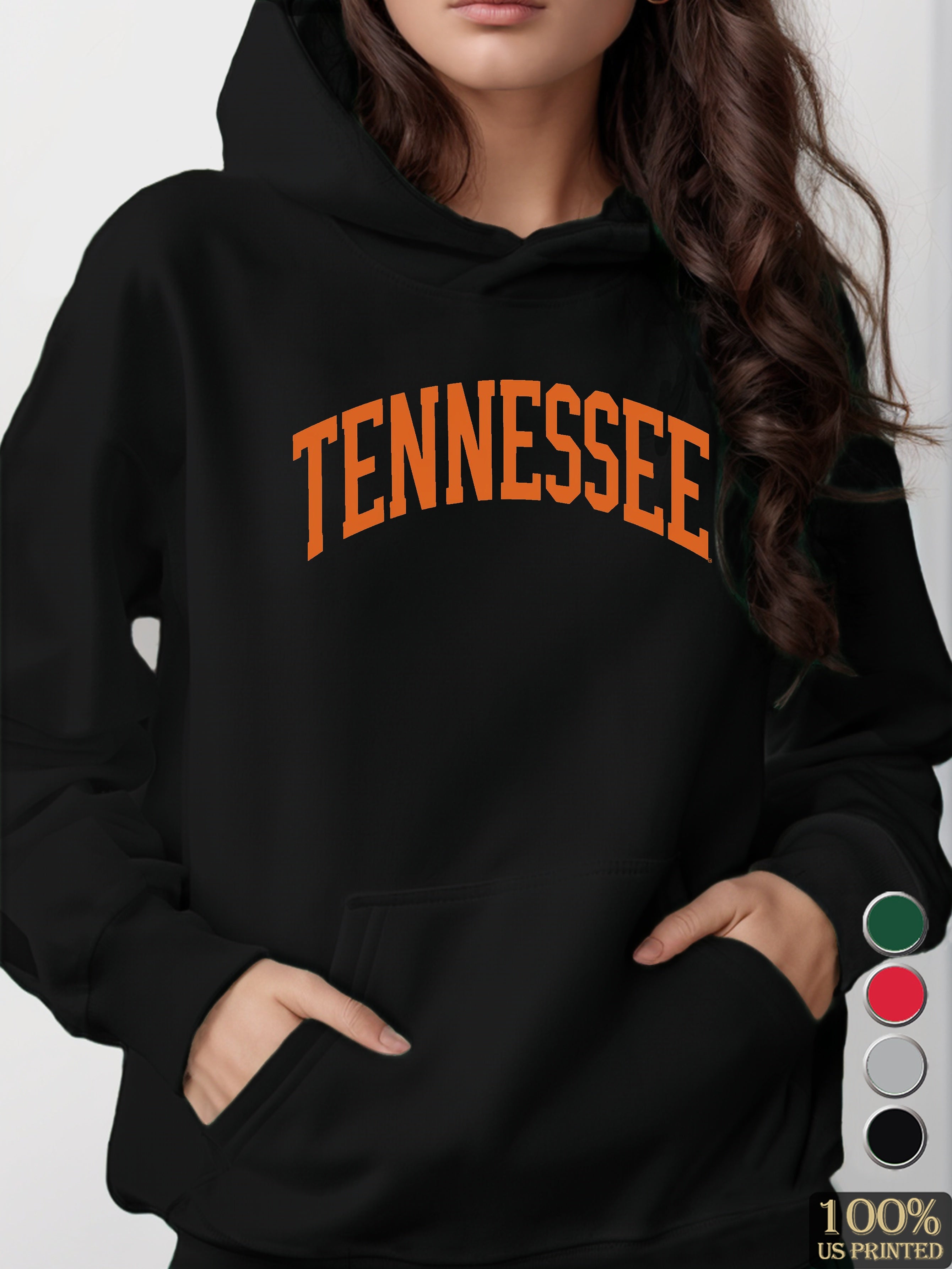 TENNESSEE typography illustration women's hooded sweatshirt