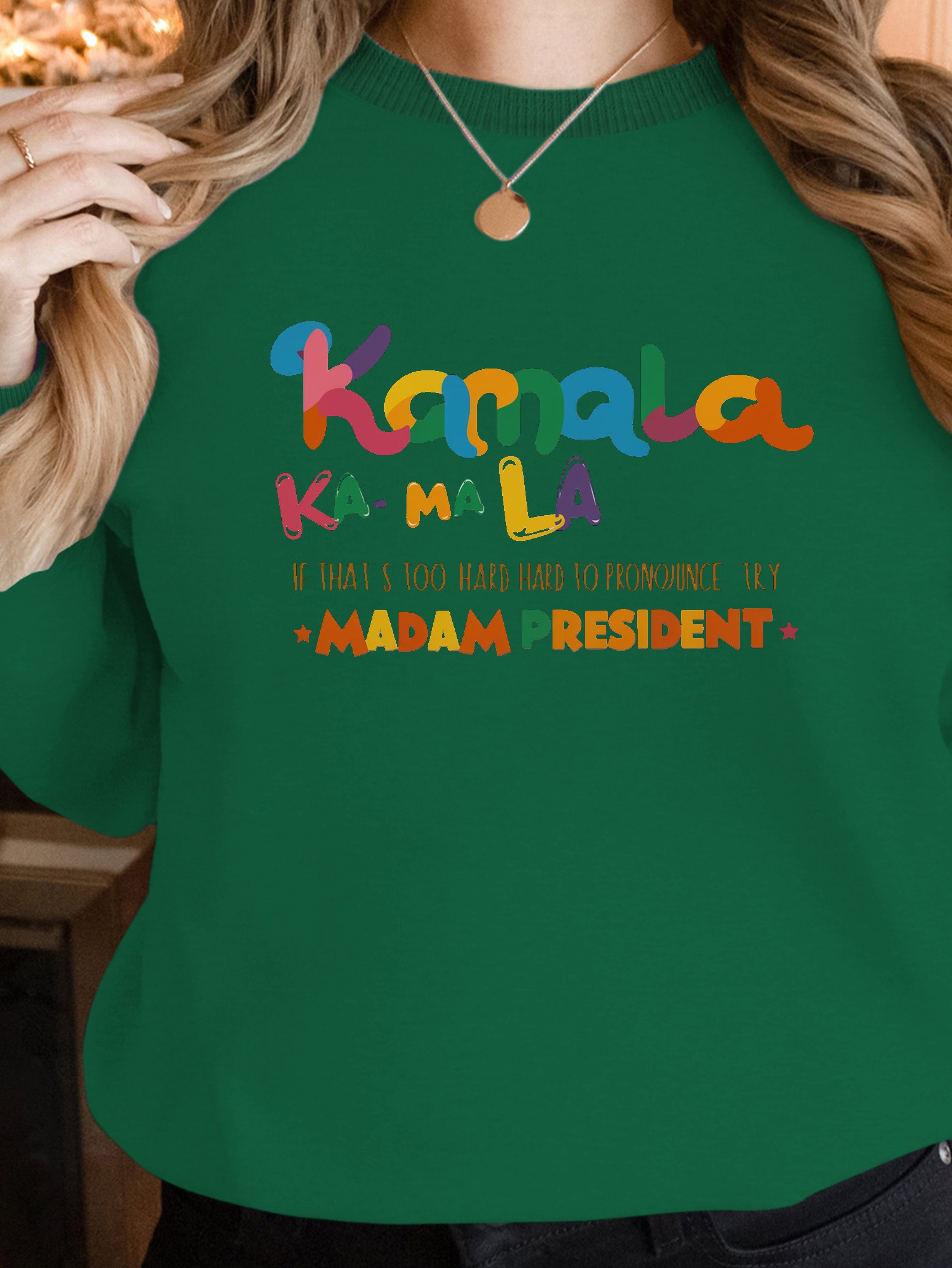 Kamala playful illustration women's sweatshirts