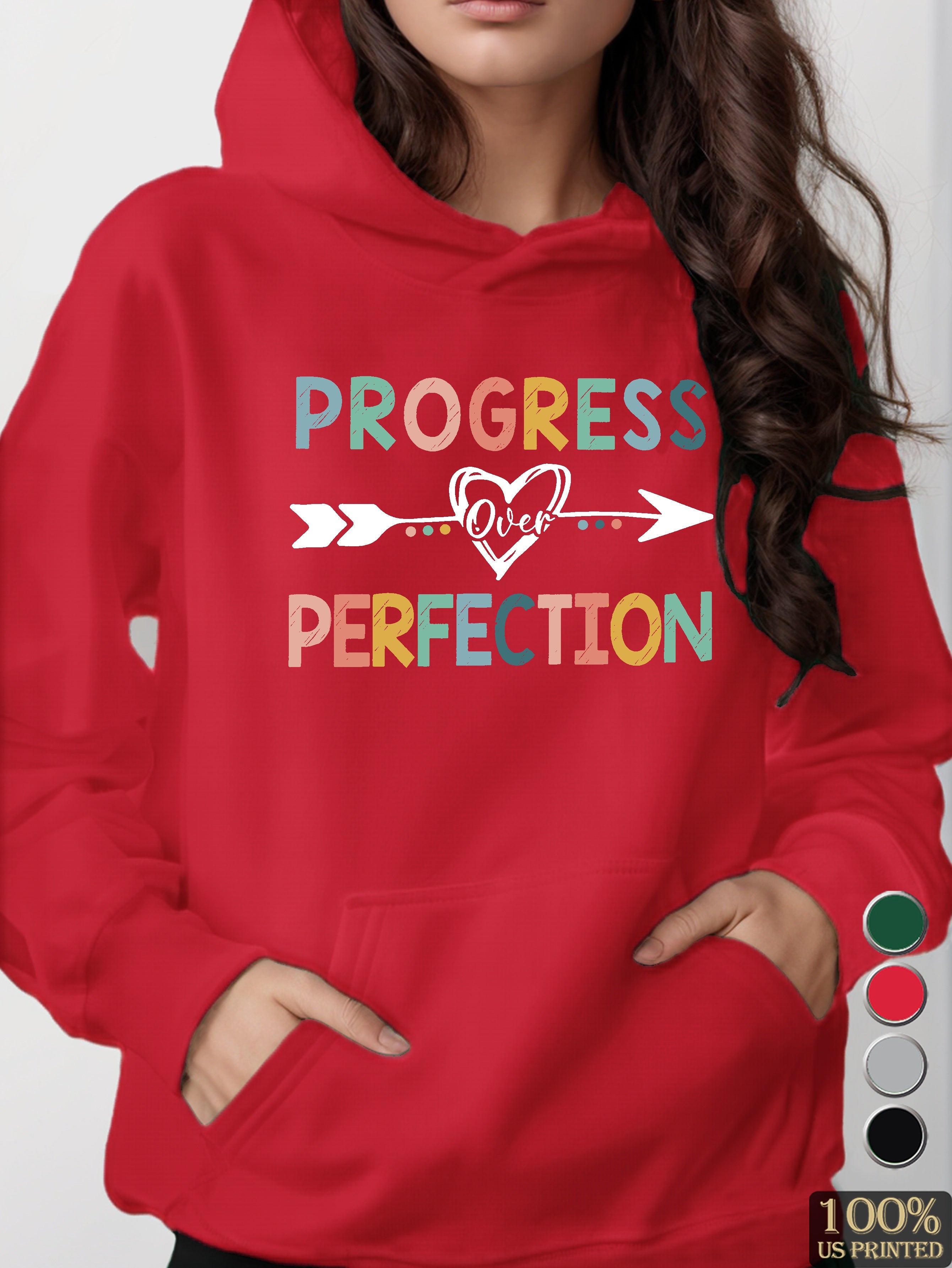 progress perfection women's hooded sweatshirt