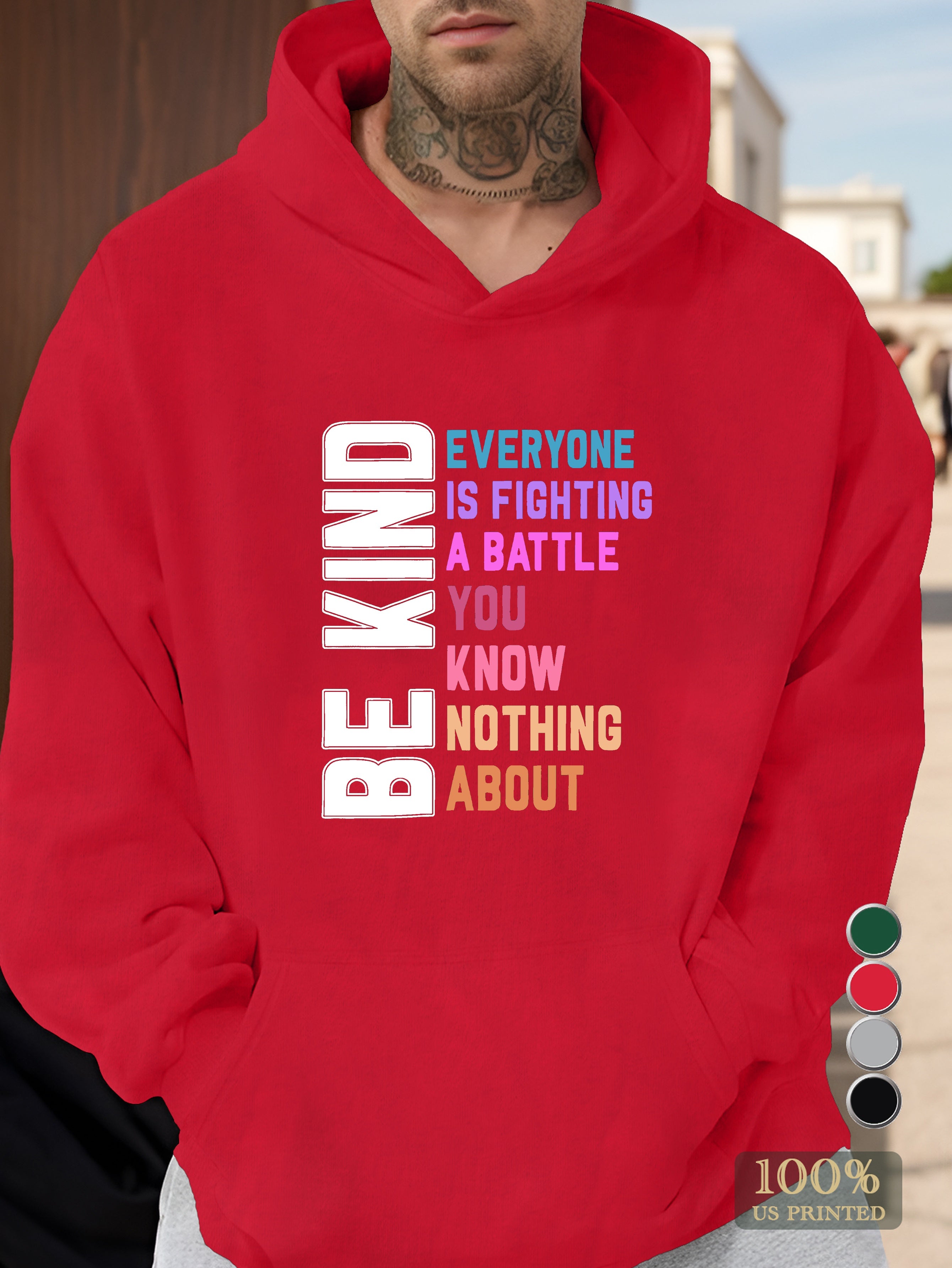 BE KIND Men's hooded sweatshirt