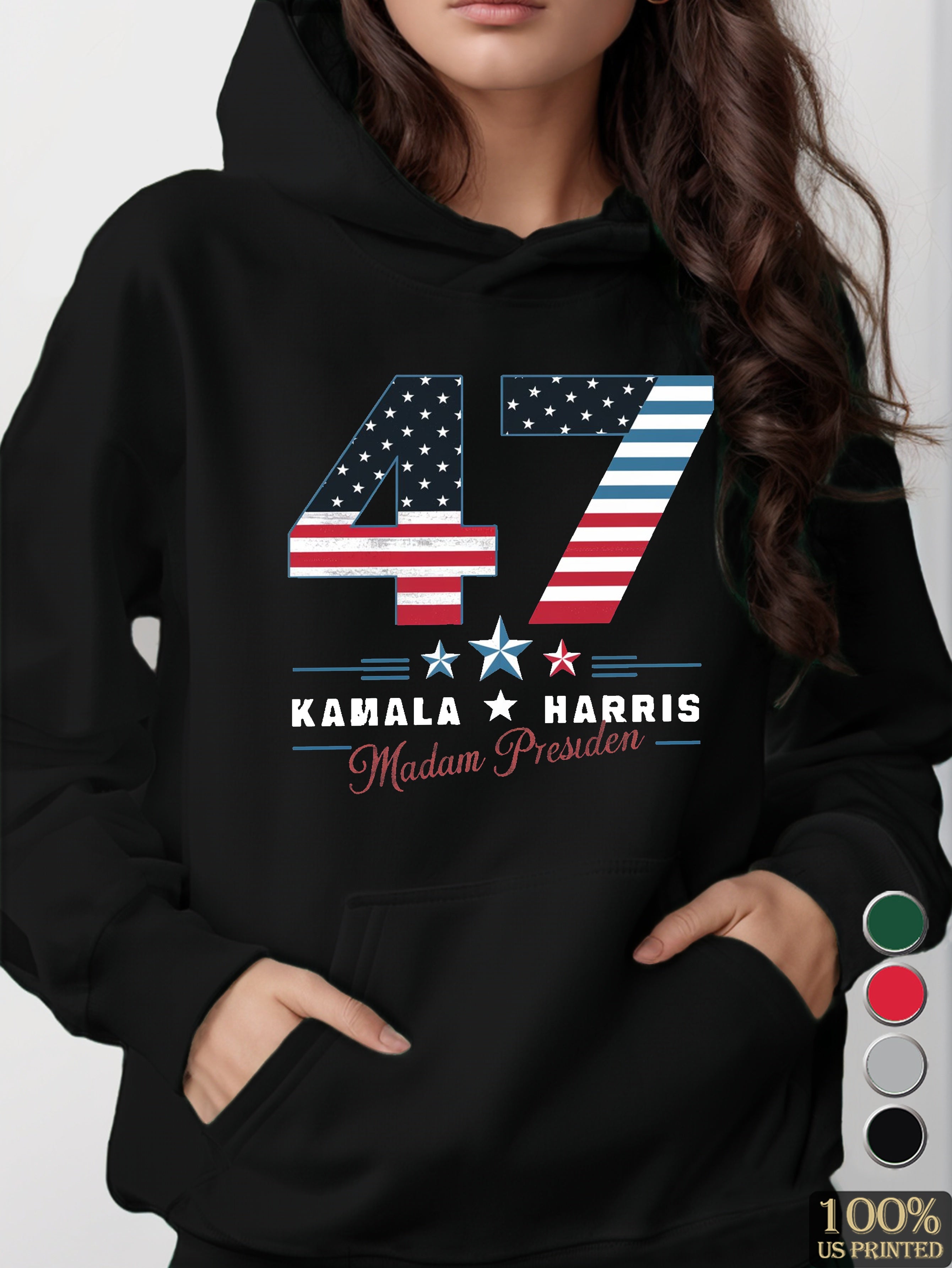 Kamala Harris Madam President women's hooded sweatshirt