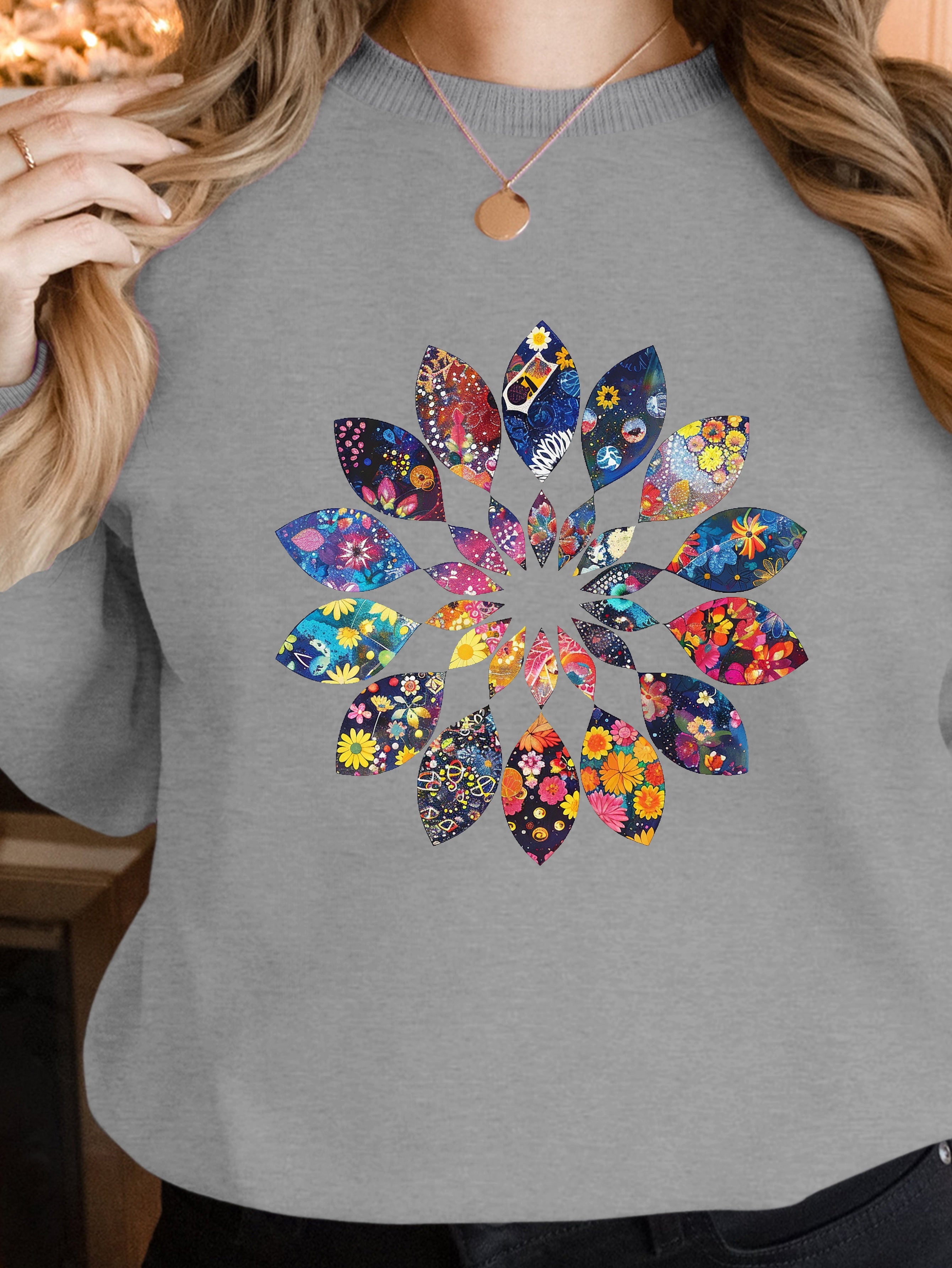 Hippie Floral Vibrance women's sweatshirts