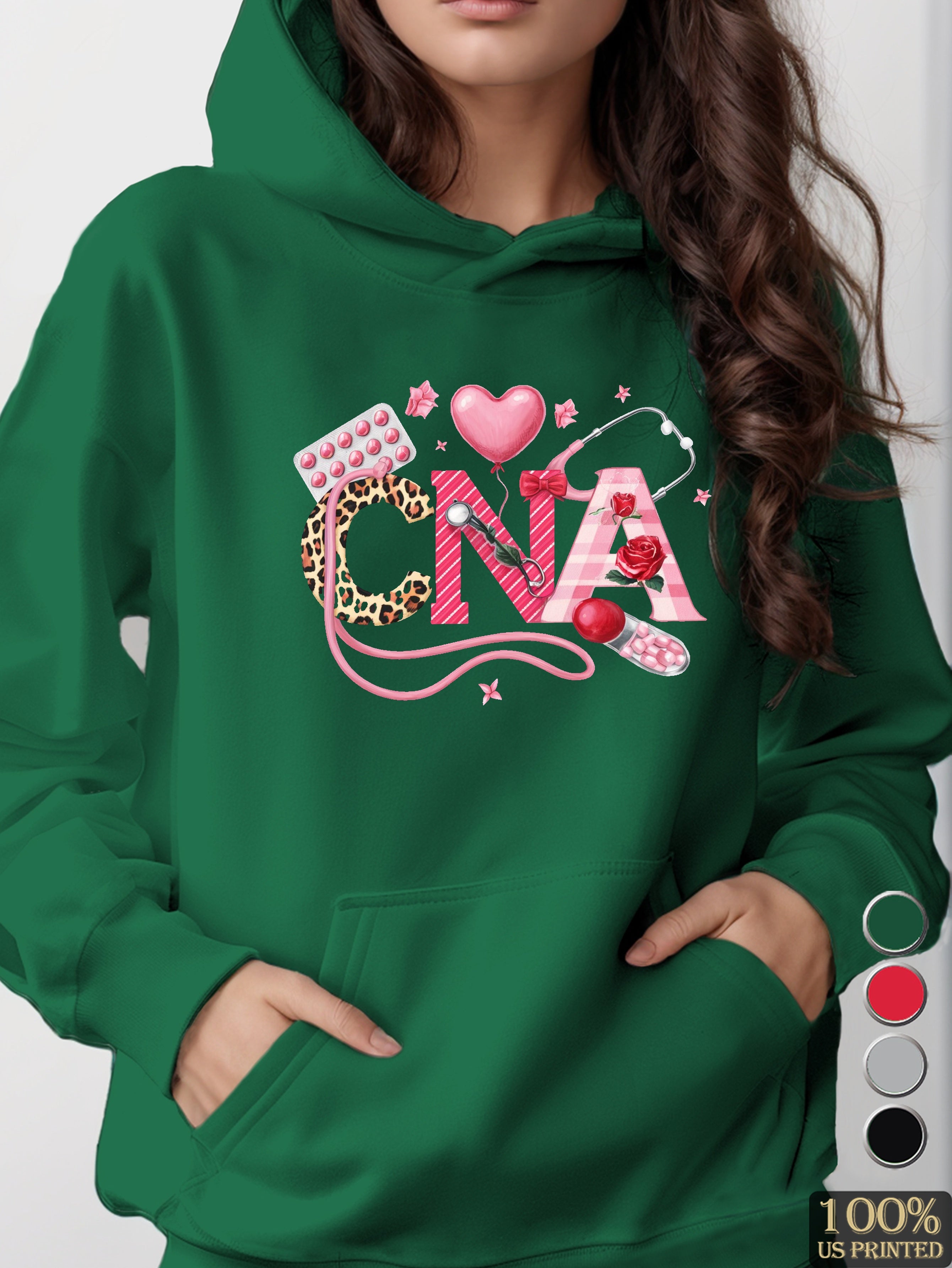 CNA prominently displayed women's hooded sweatshirt