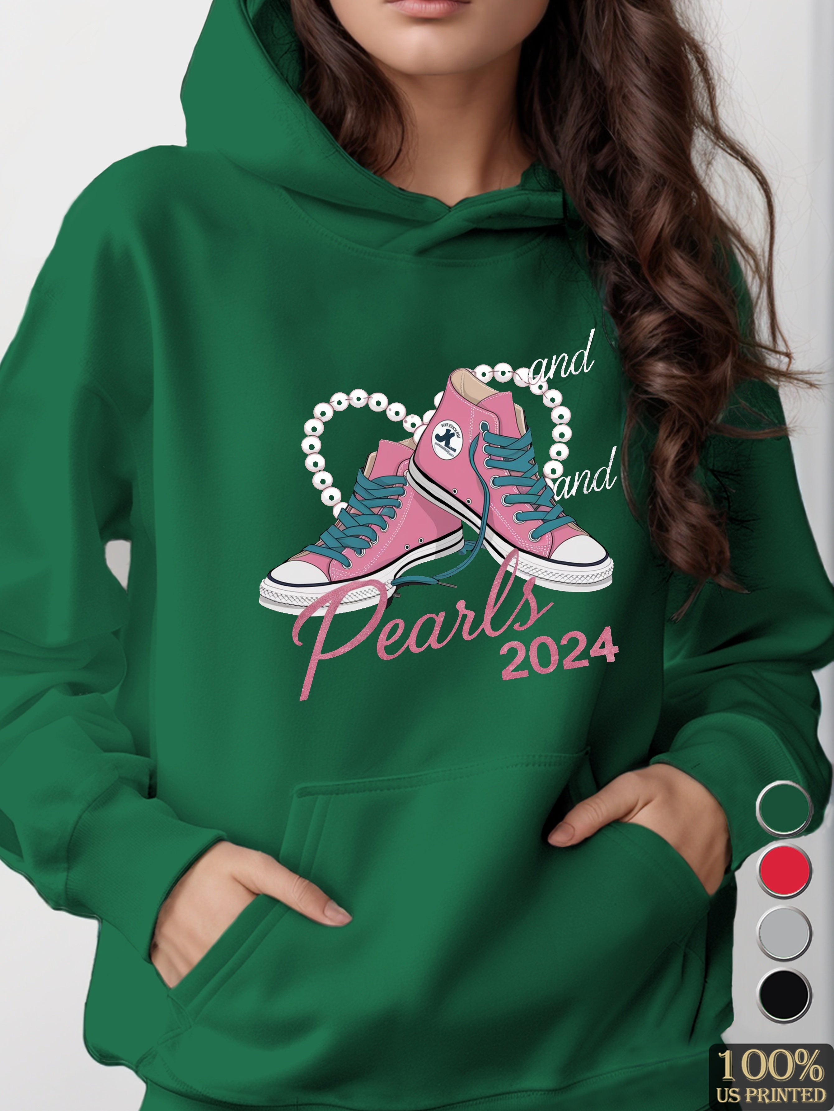 CHUCKS and Pearls women's hooded sweatshirt