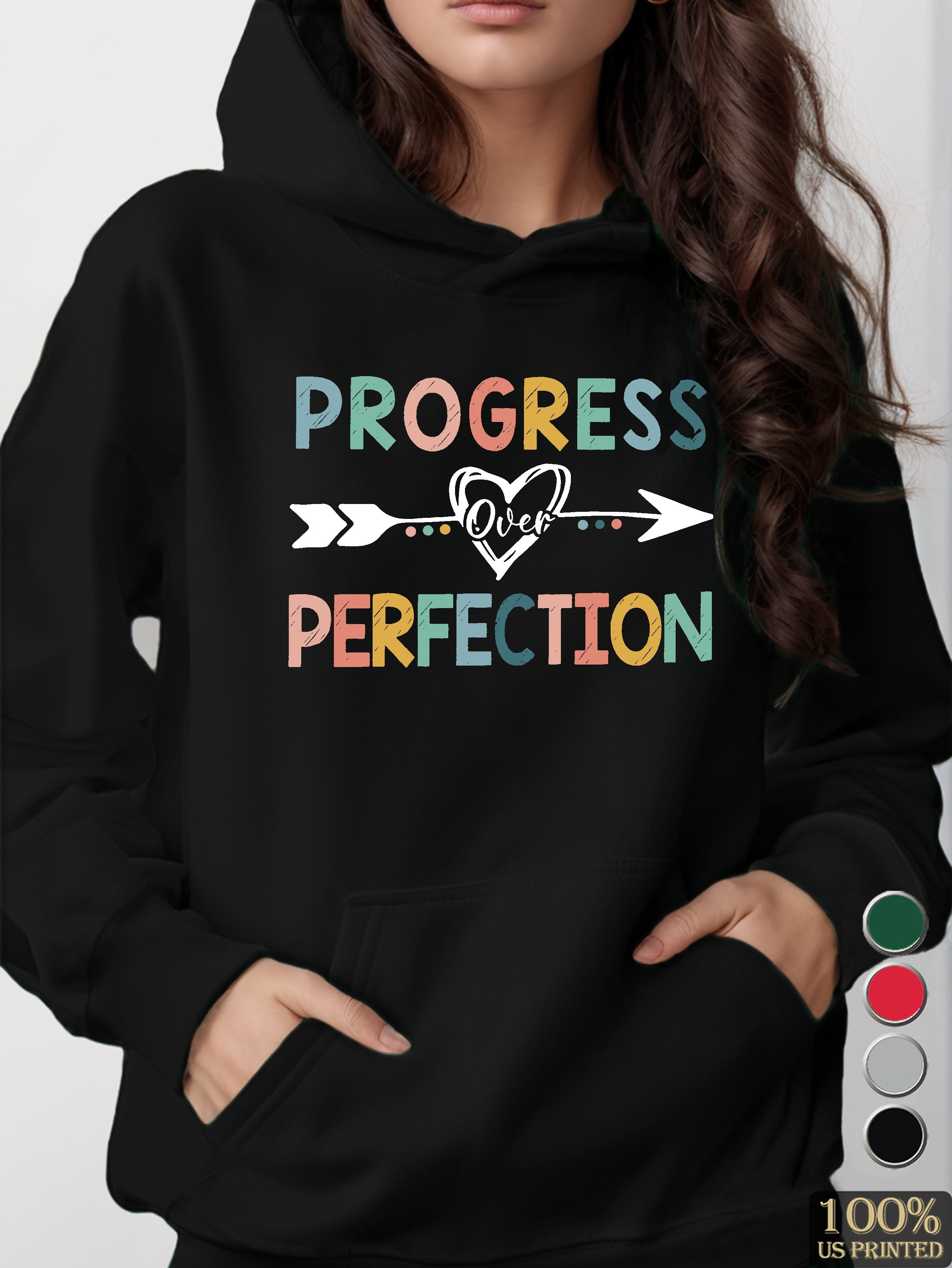 progress perfection women's hooded sweatshirt