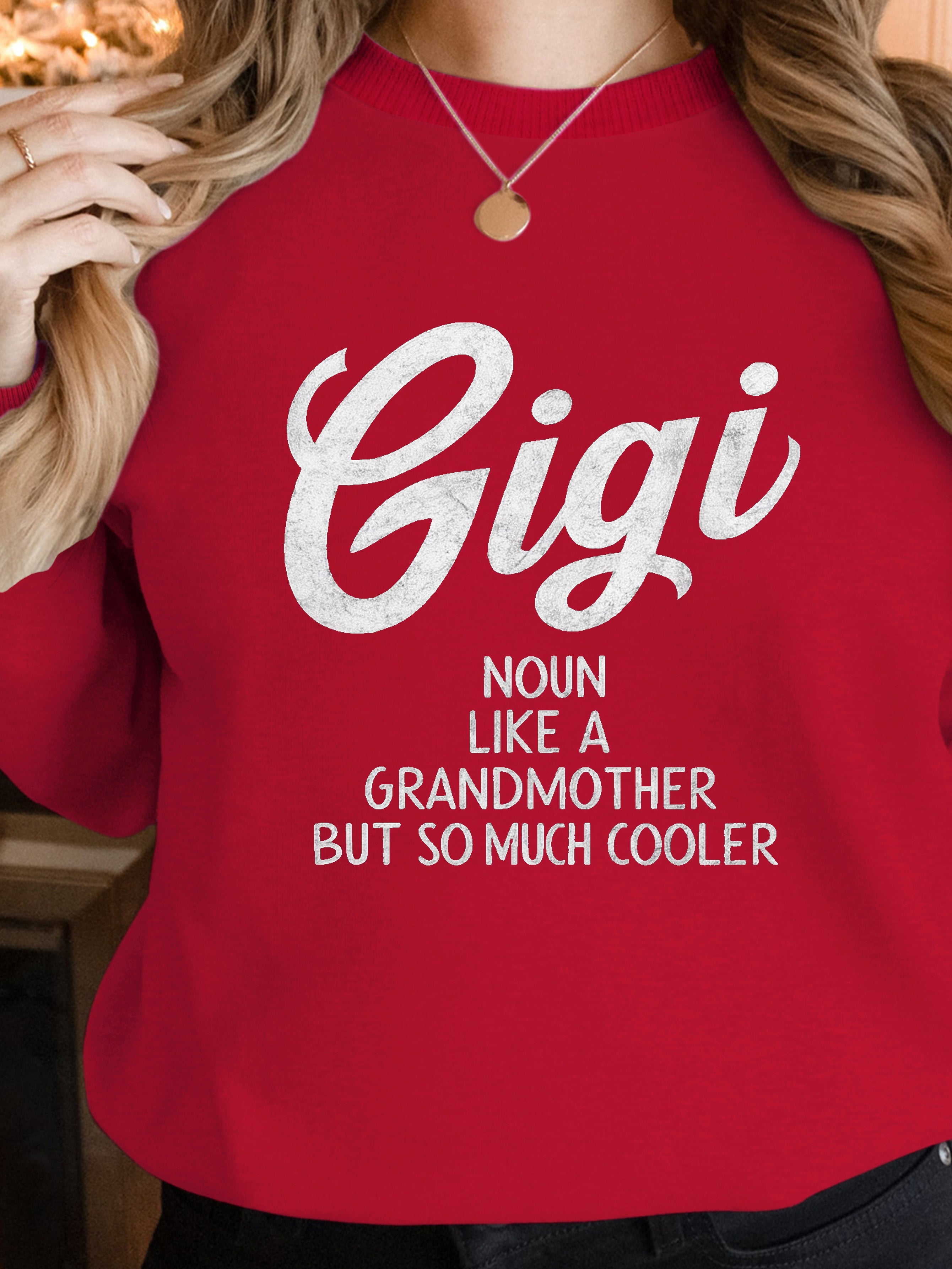 gigi typography illustration women's sweatshirts
