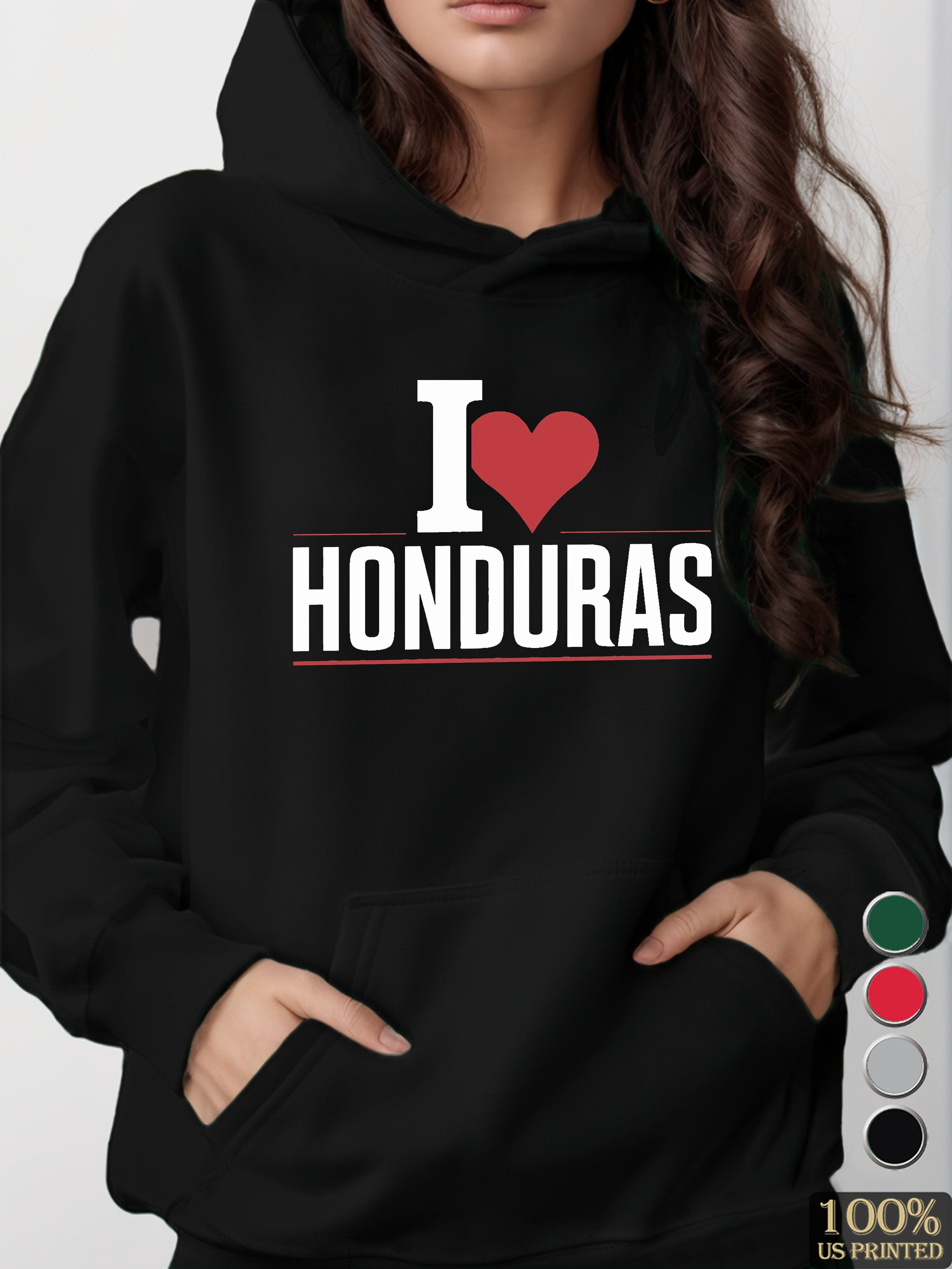 I heart HONDURAS women's hooded sweatshirt