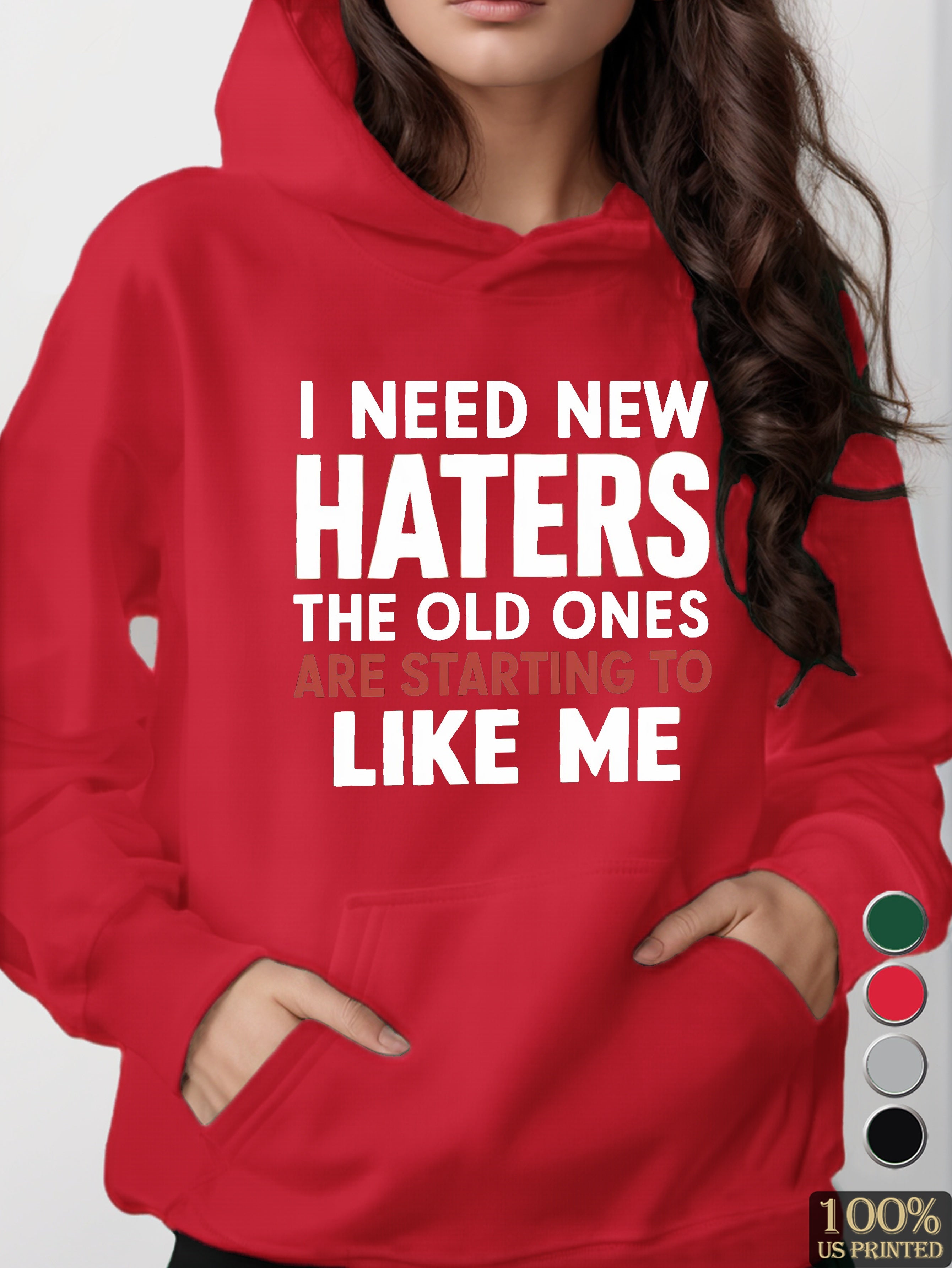 I NEED NEW HATERS women's hooded sweatshirt