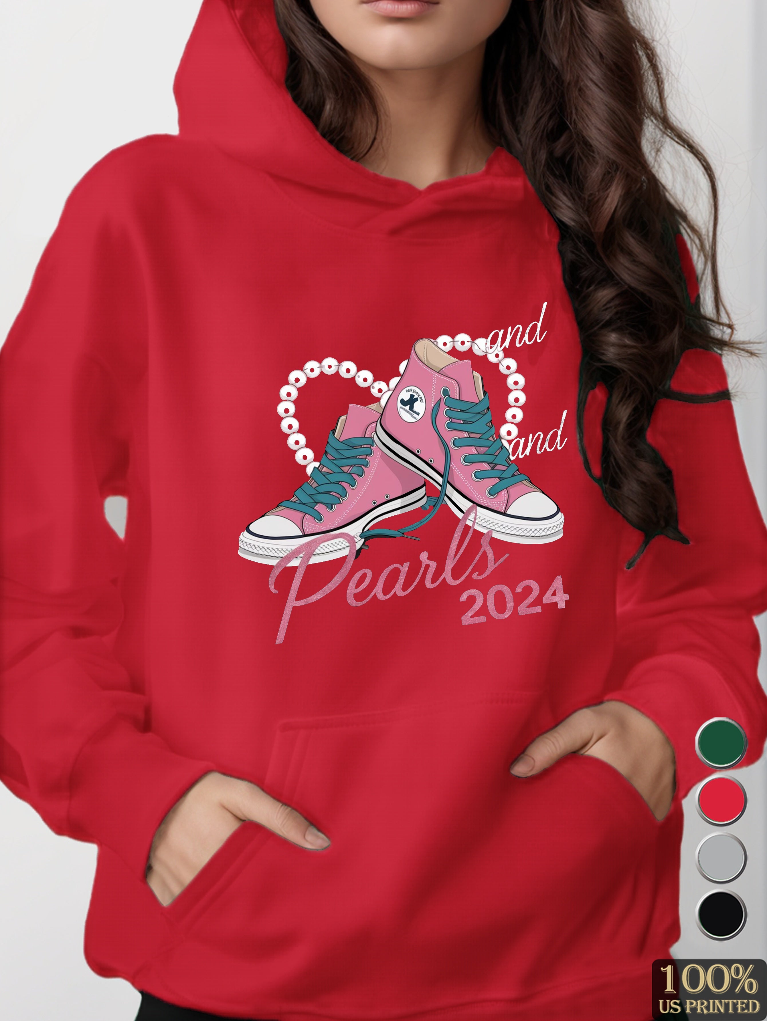 CHUCKS and Pearls women's hooded sweatshirt