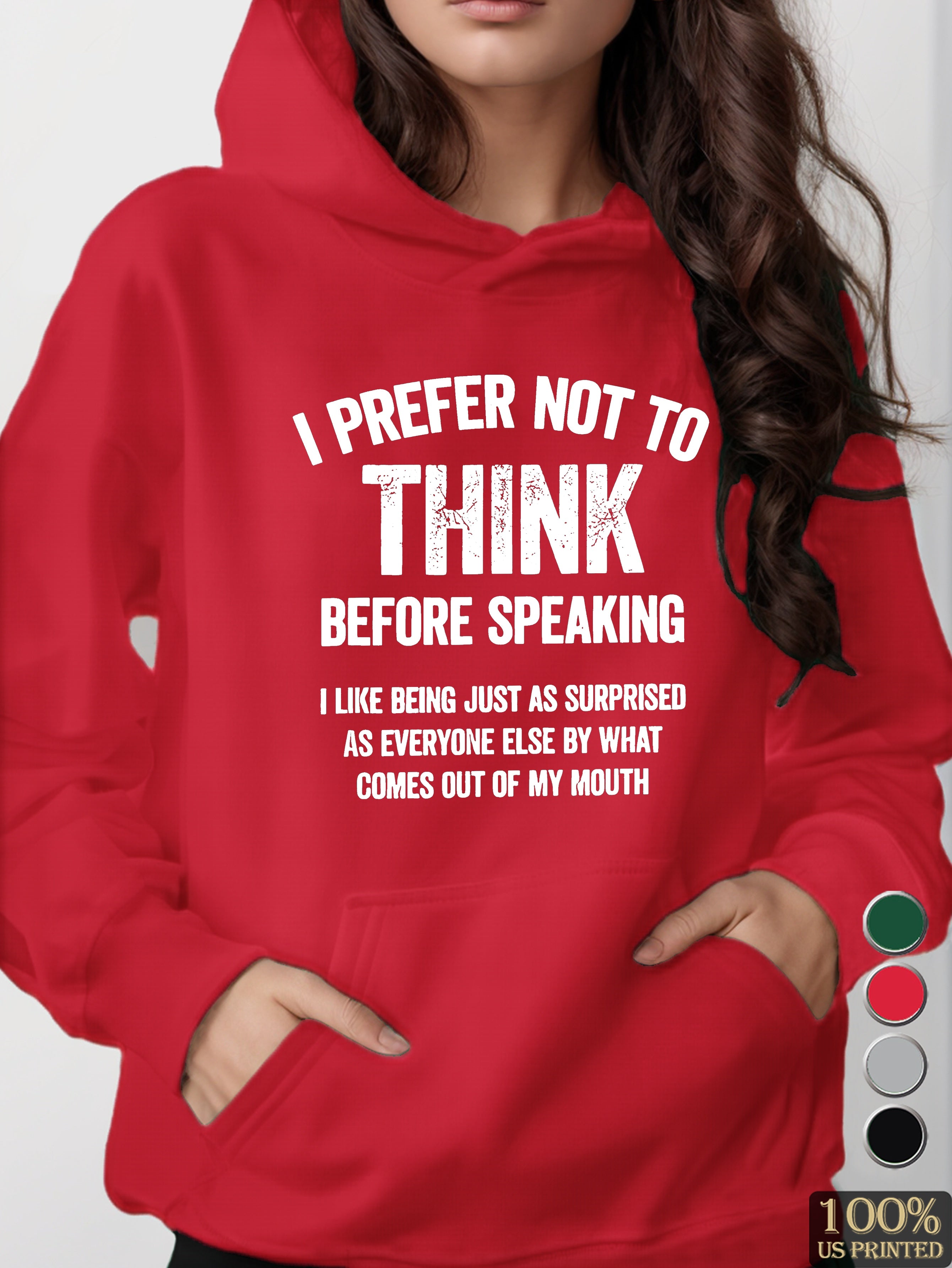 NOT TO THINK women's hooded sweatshirt