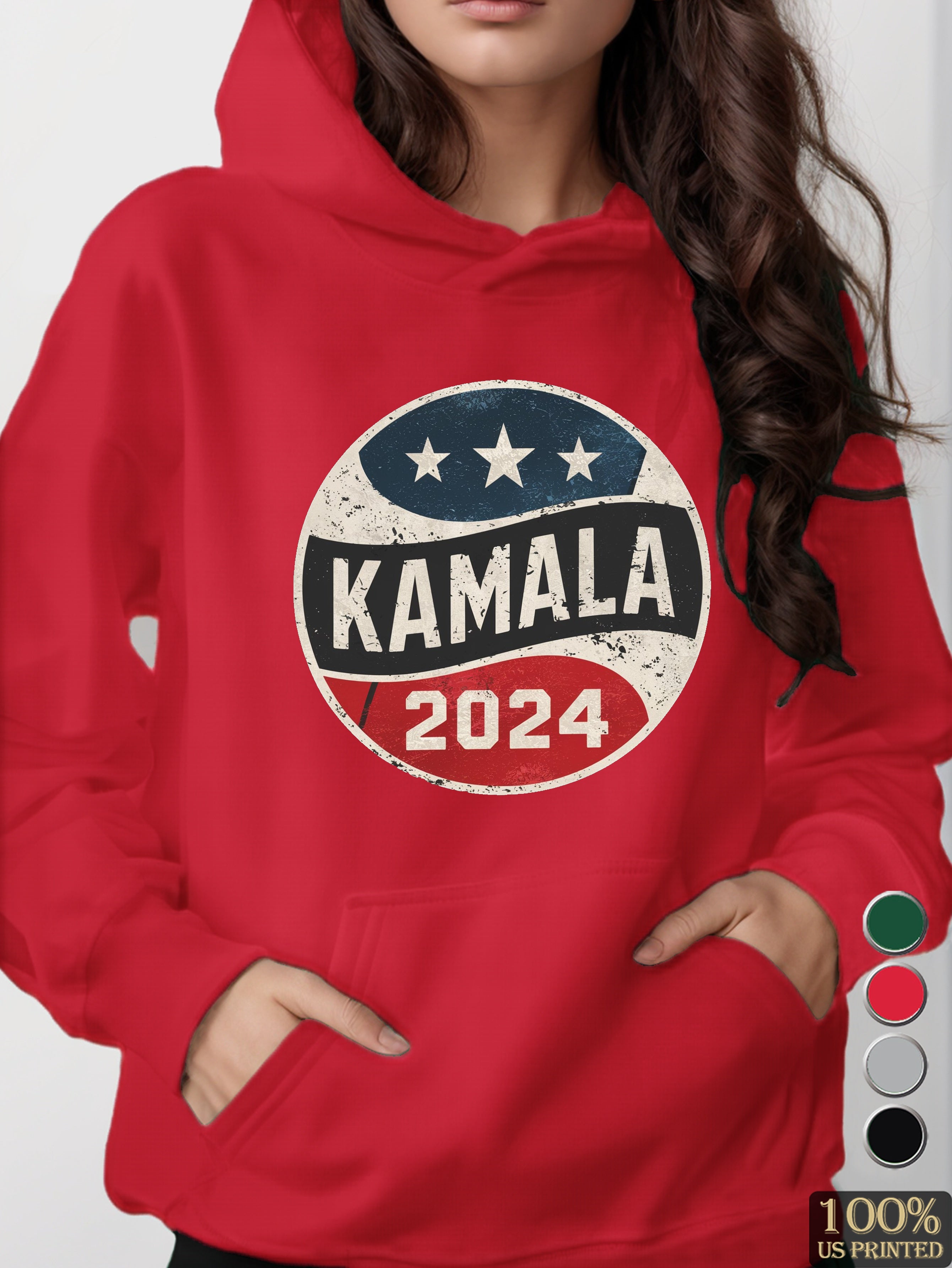 KAMALA emblem women's hooded sweatshirt