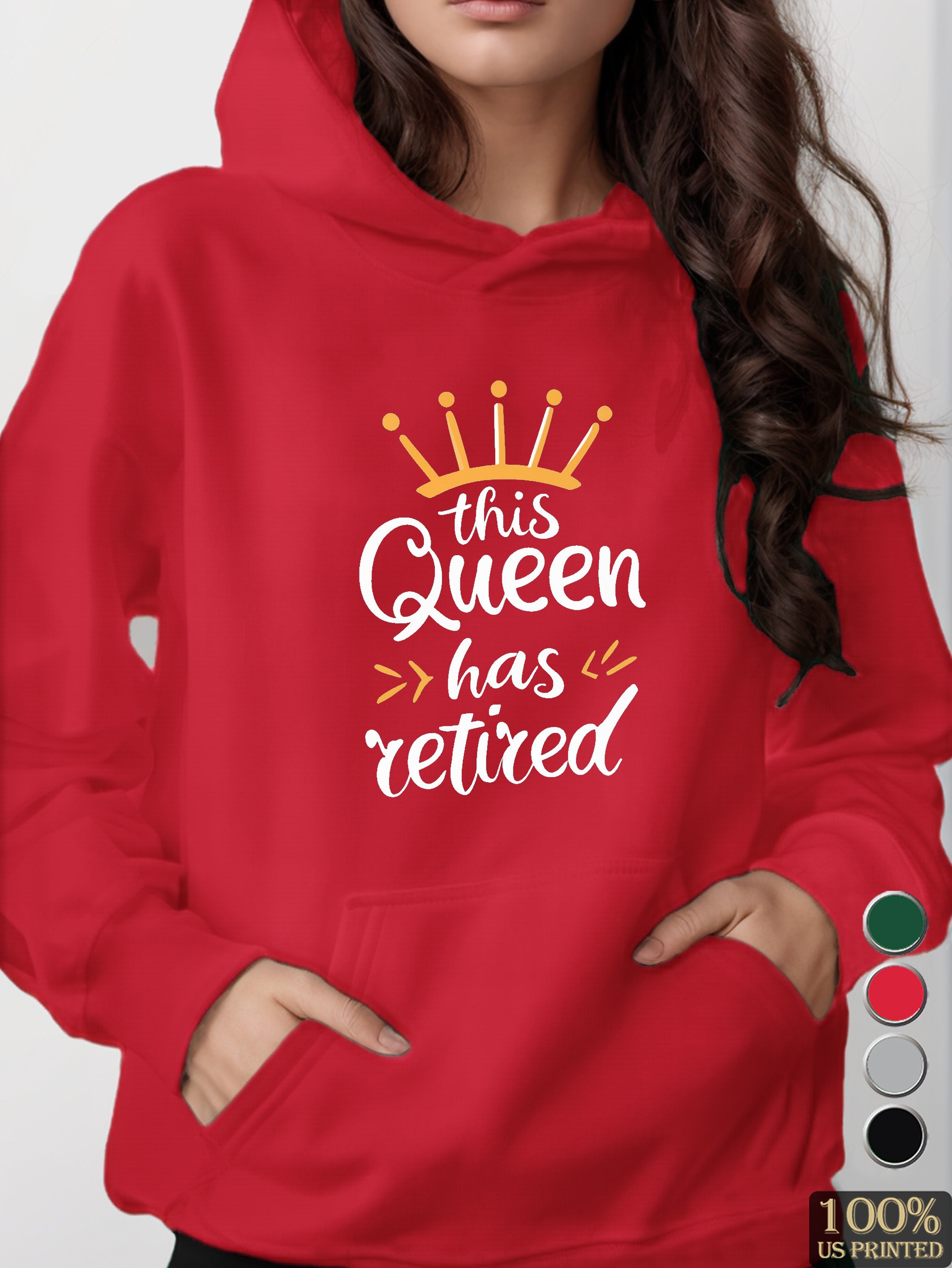 This Queen Has Retired women's hooded sweatshirt