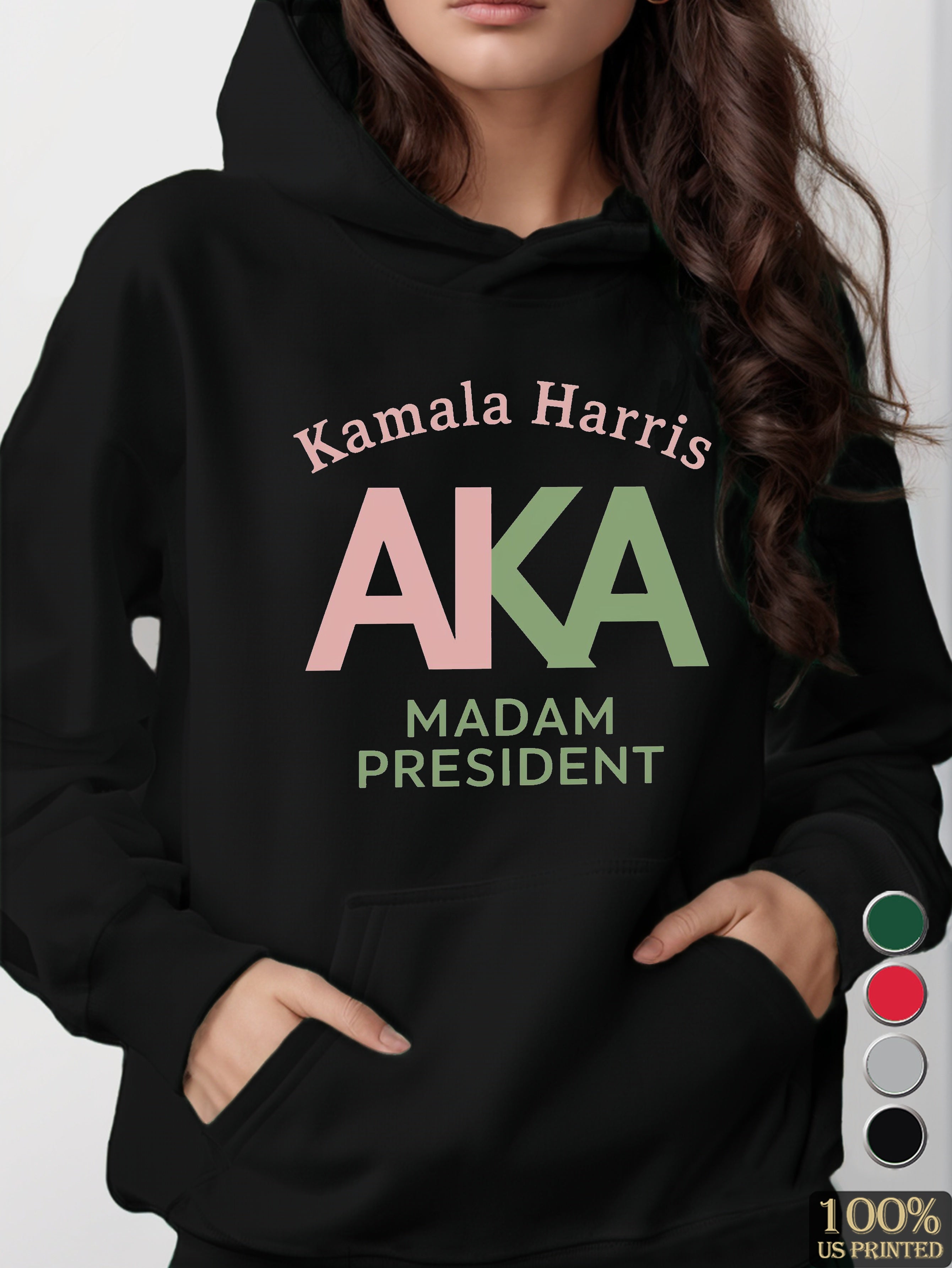 Kamala Harris AKA design women's hooded sweatshirt