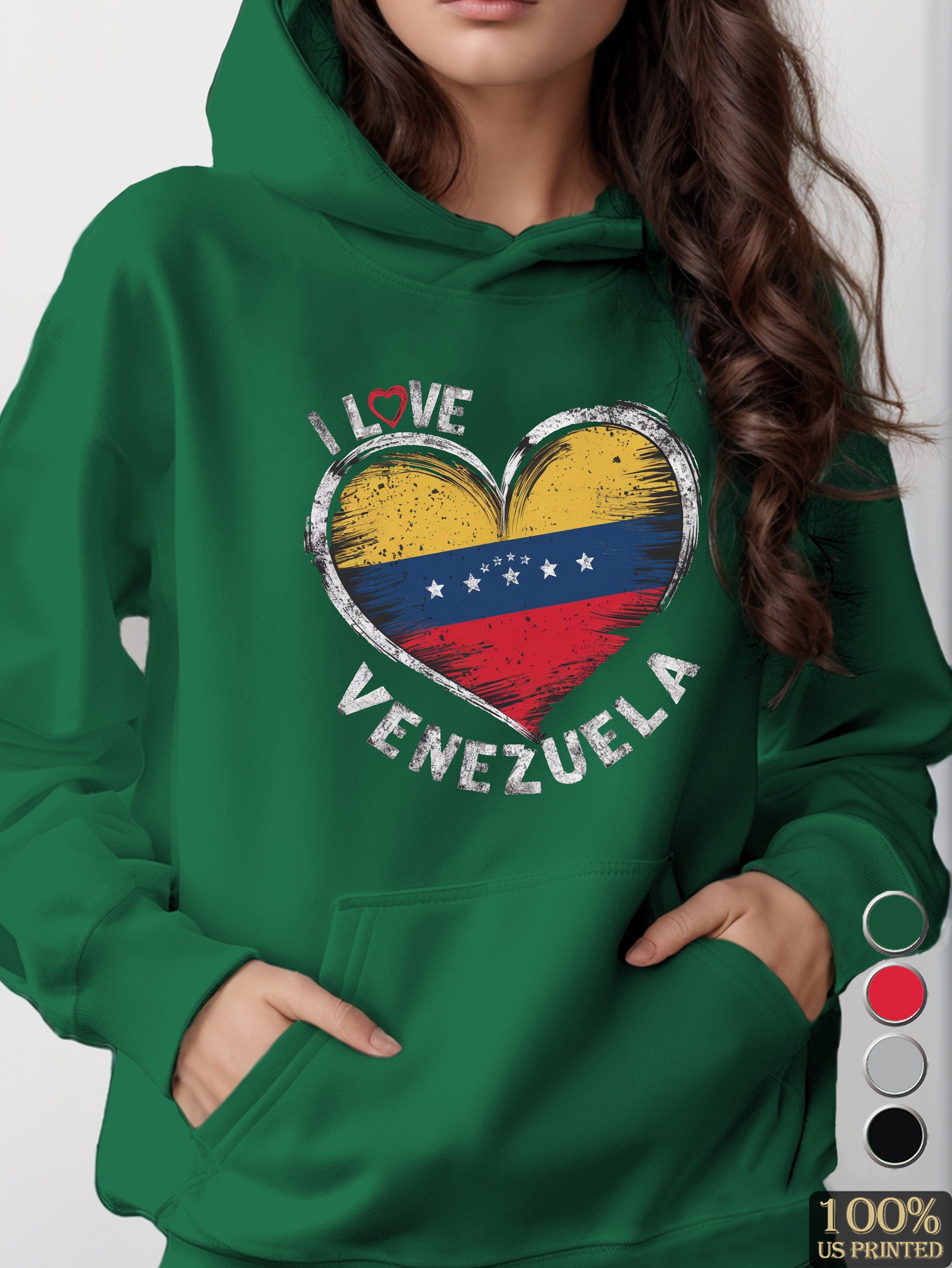 Heart with Venezuelan flag women's hooded sweatshirt