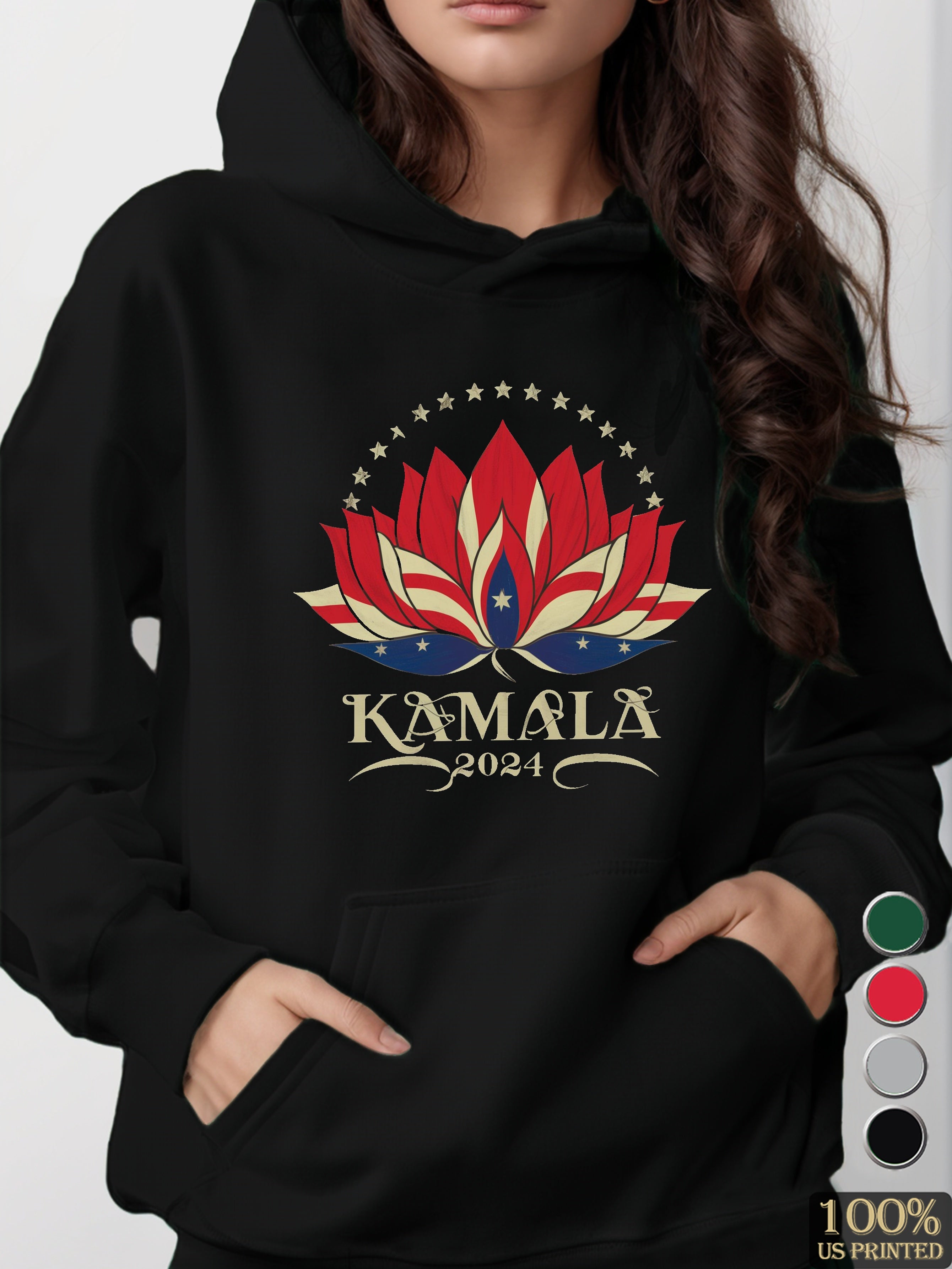 Kamala Harris 2024 lotus women's hooded sweatshirt