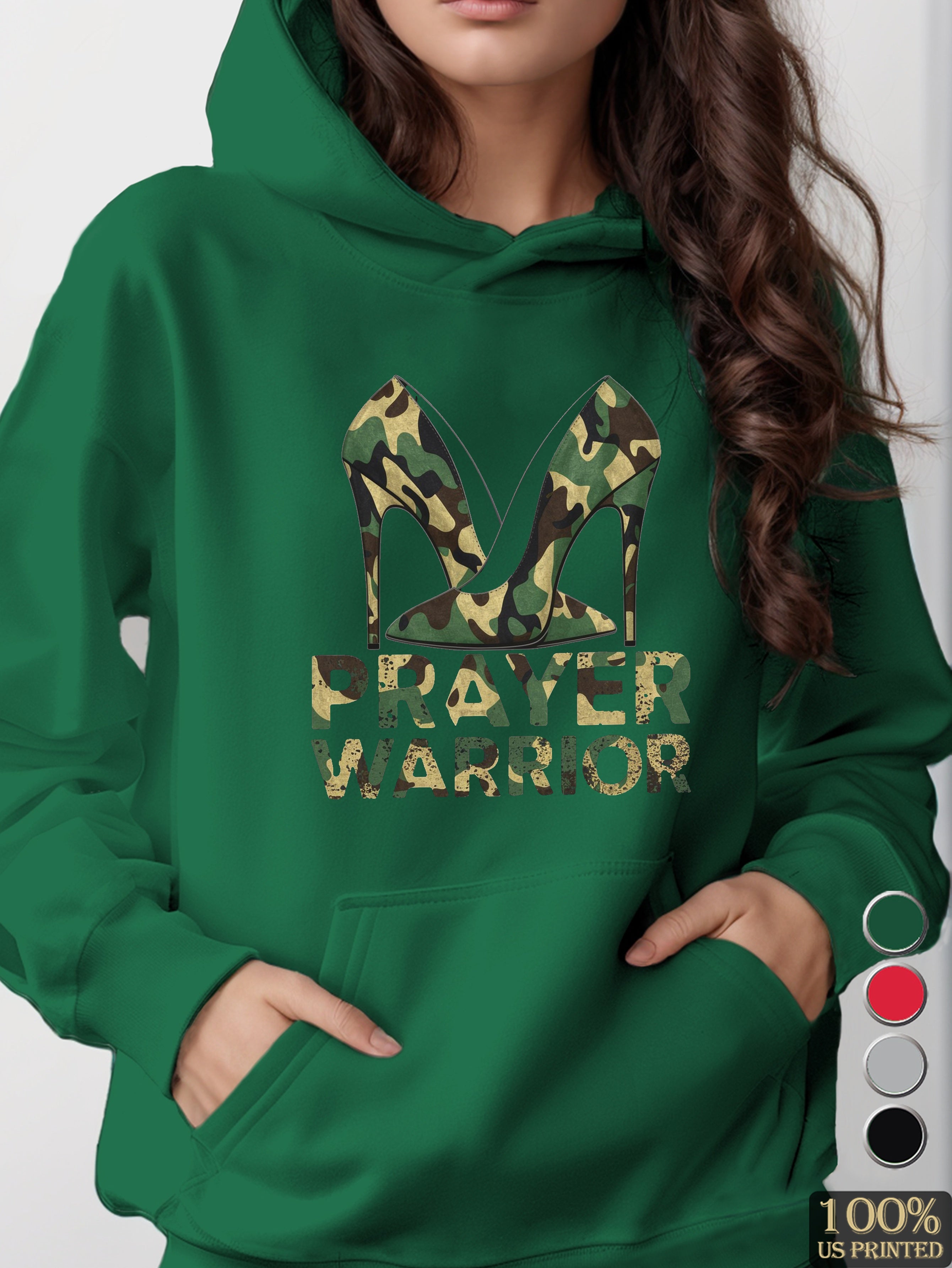 PRAYER WARRIOR high heeled shoes women's hooded sweatshirt