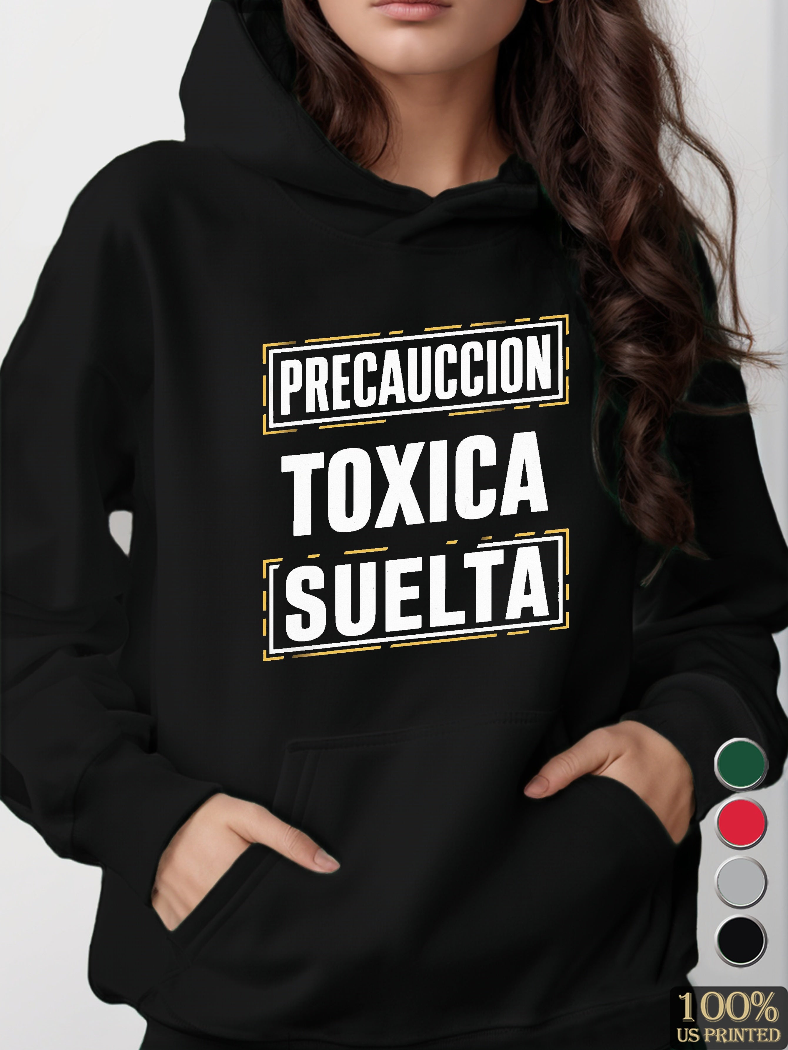 LOOSE TOXIC CAUTION women's hooded sweatshirt