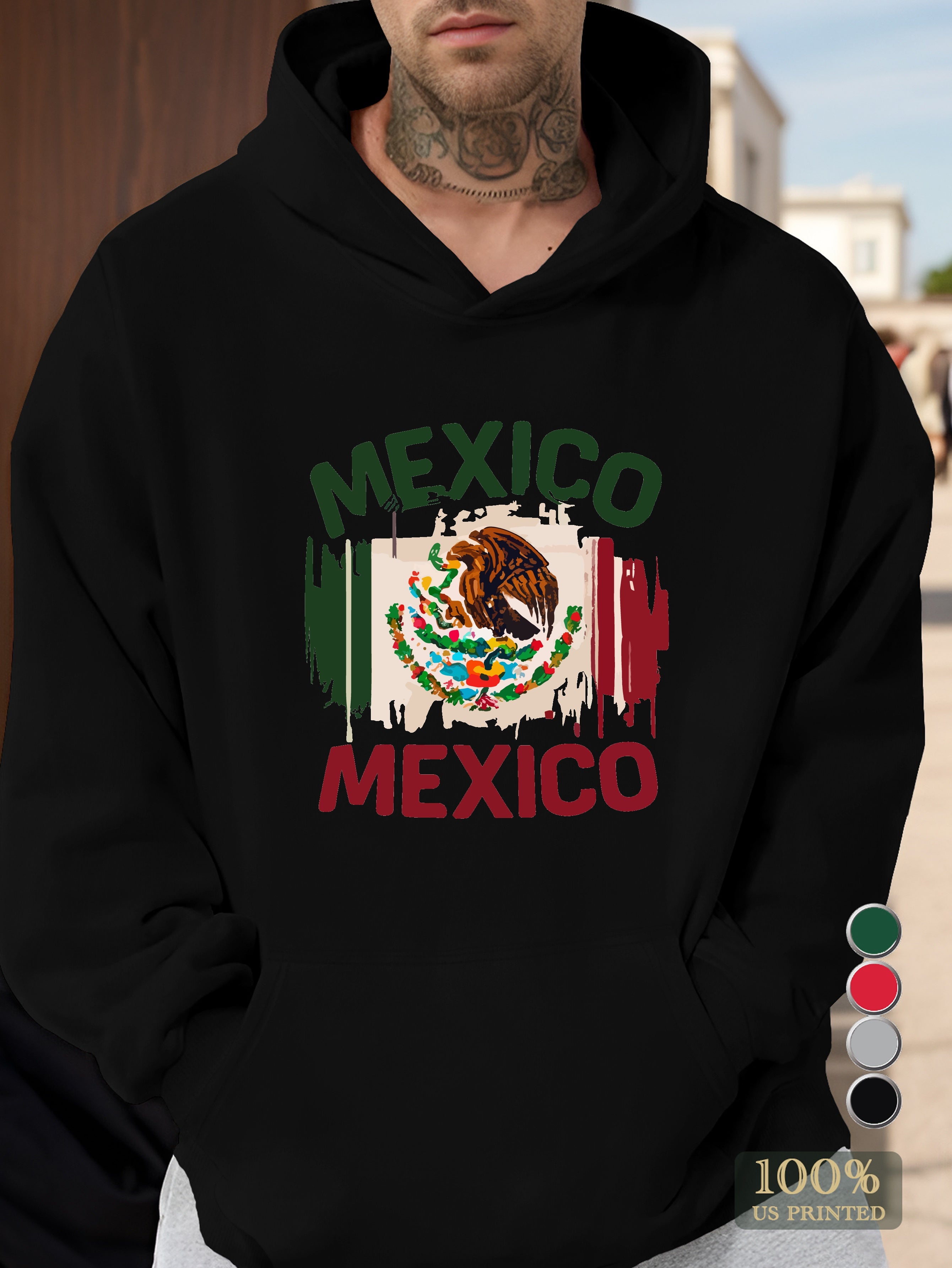 Mexican Flag Men's hooded sweatshirt