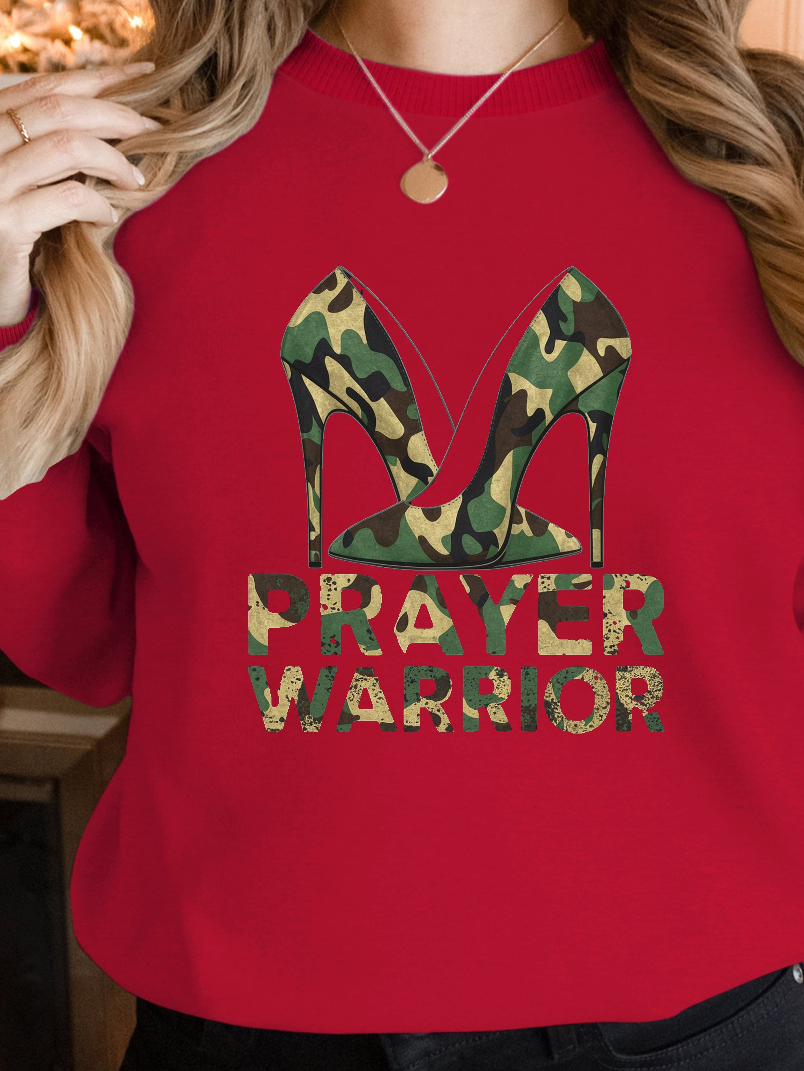 PRAYER WARRIOR high heeled shoes women's sweatshirts