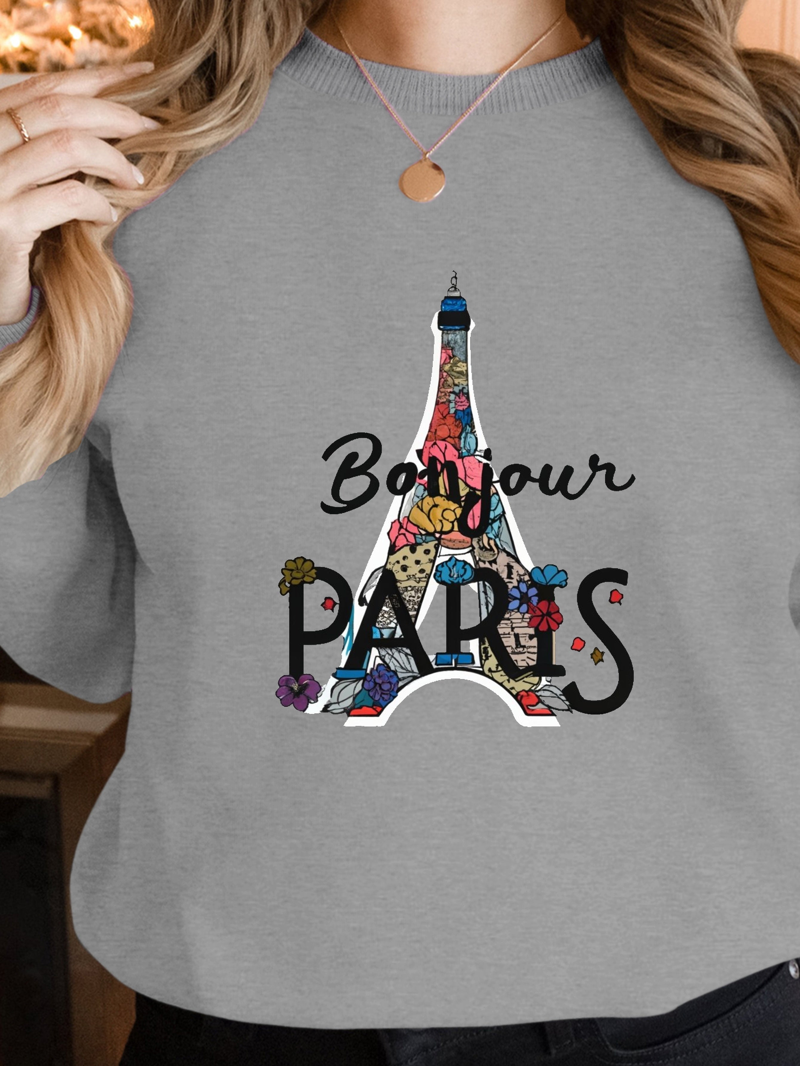 Hello Paris Typography women's sweatshirts