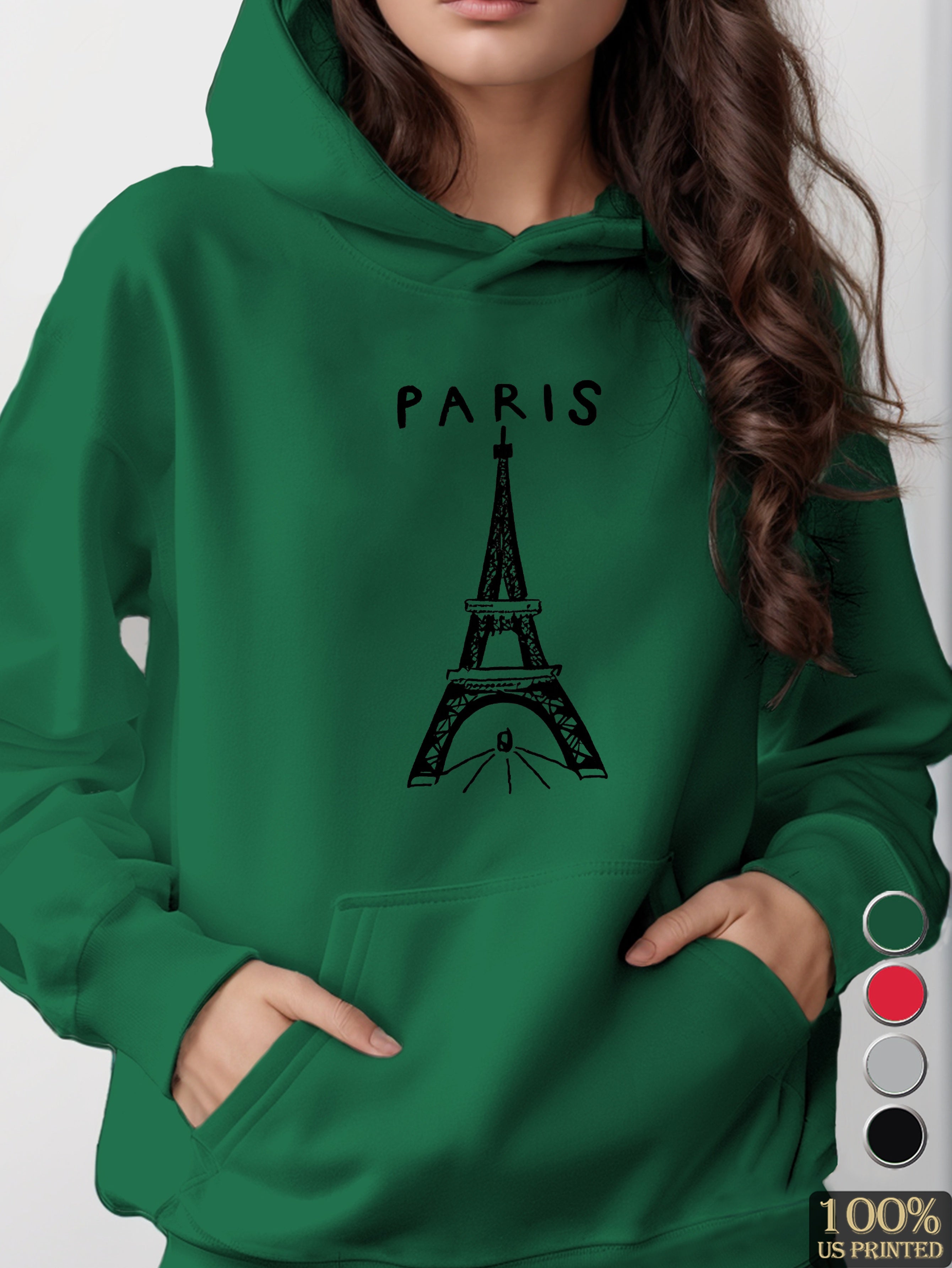 Minimalist Paris Map women's hooded sweatshirt